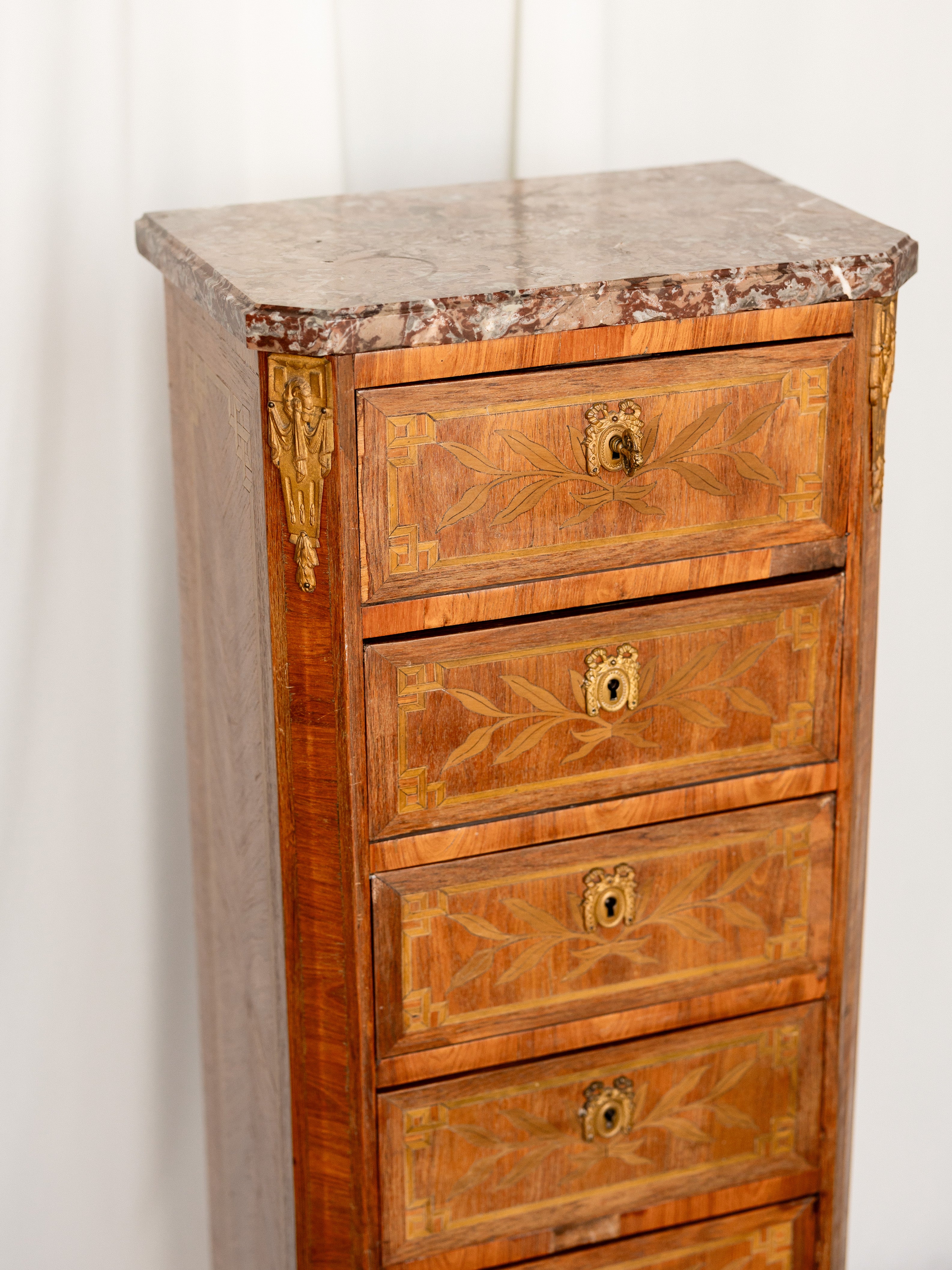 Pair of French Louis XVI 6-drawer Semainier Style Tall Chests