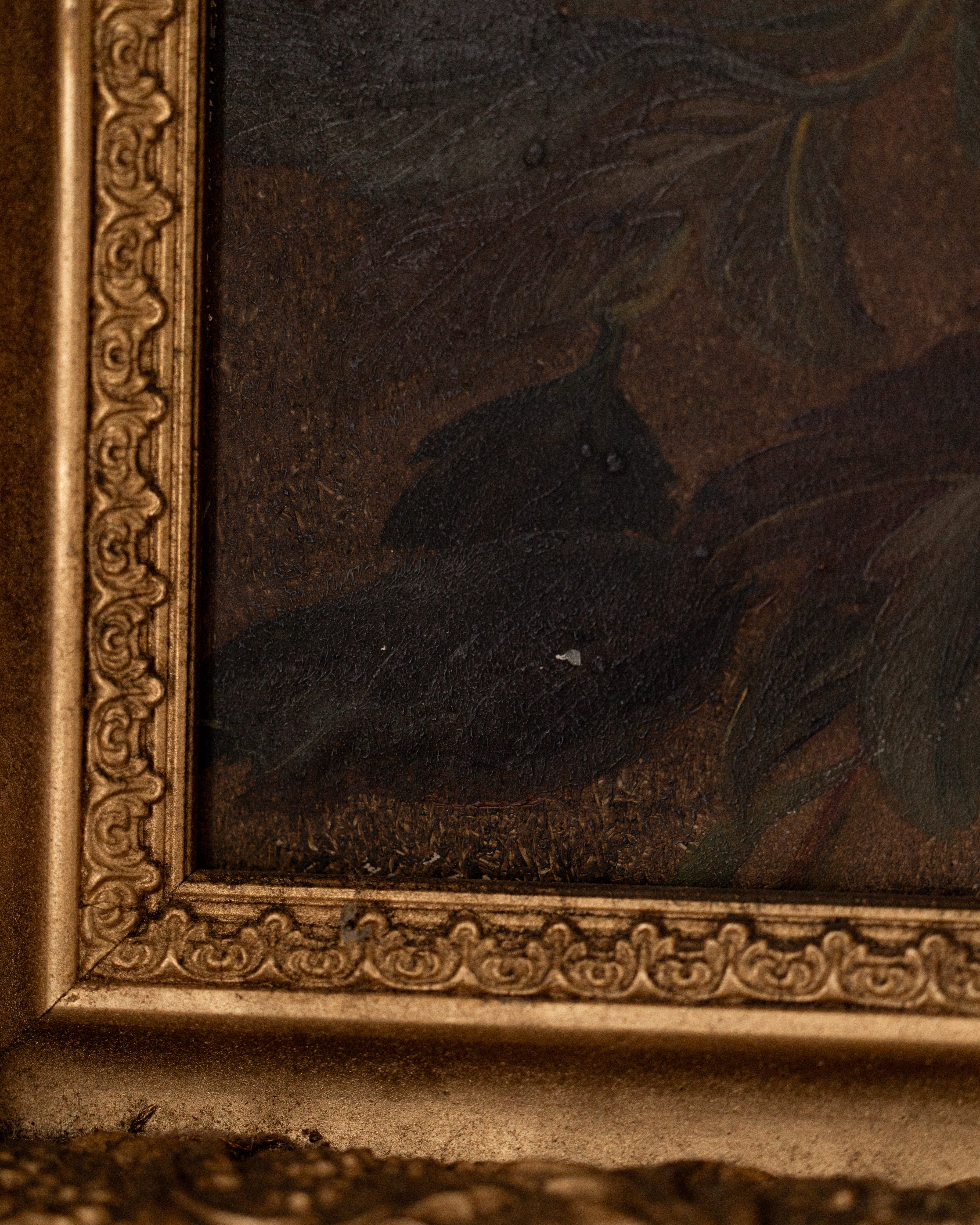 19th Century Asters Still Life Floral Painting