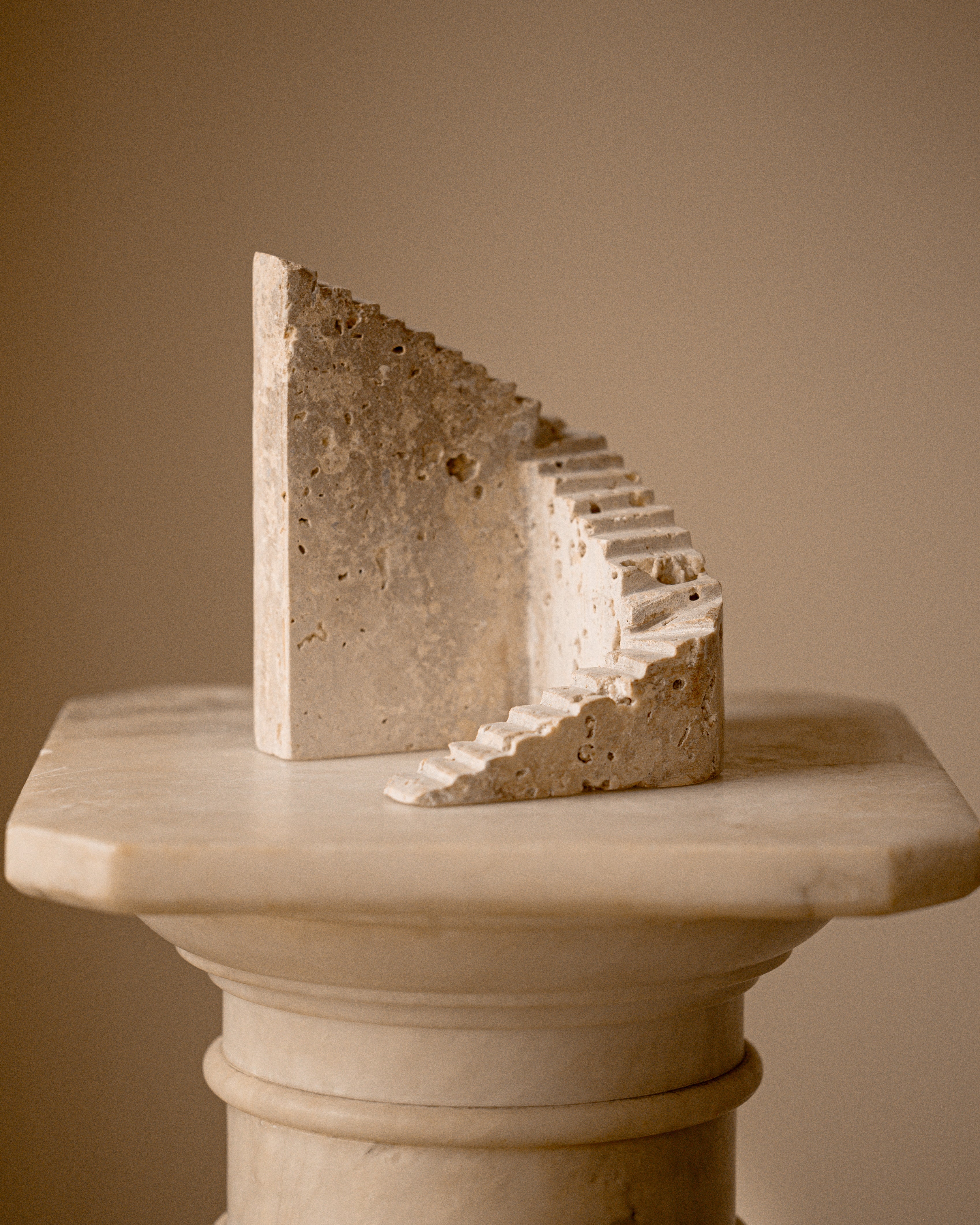 Sculptural Travertine Staircase