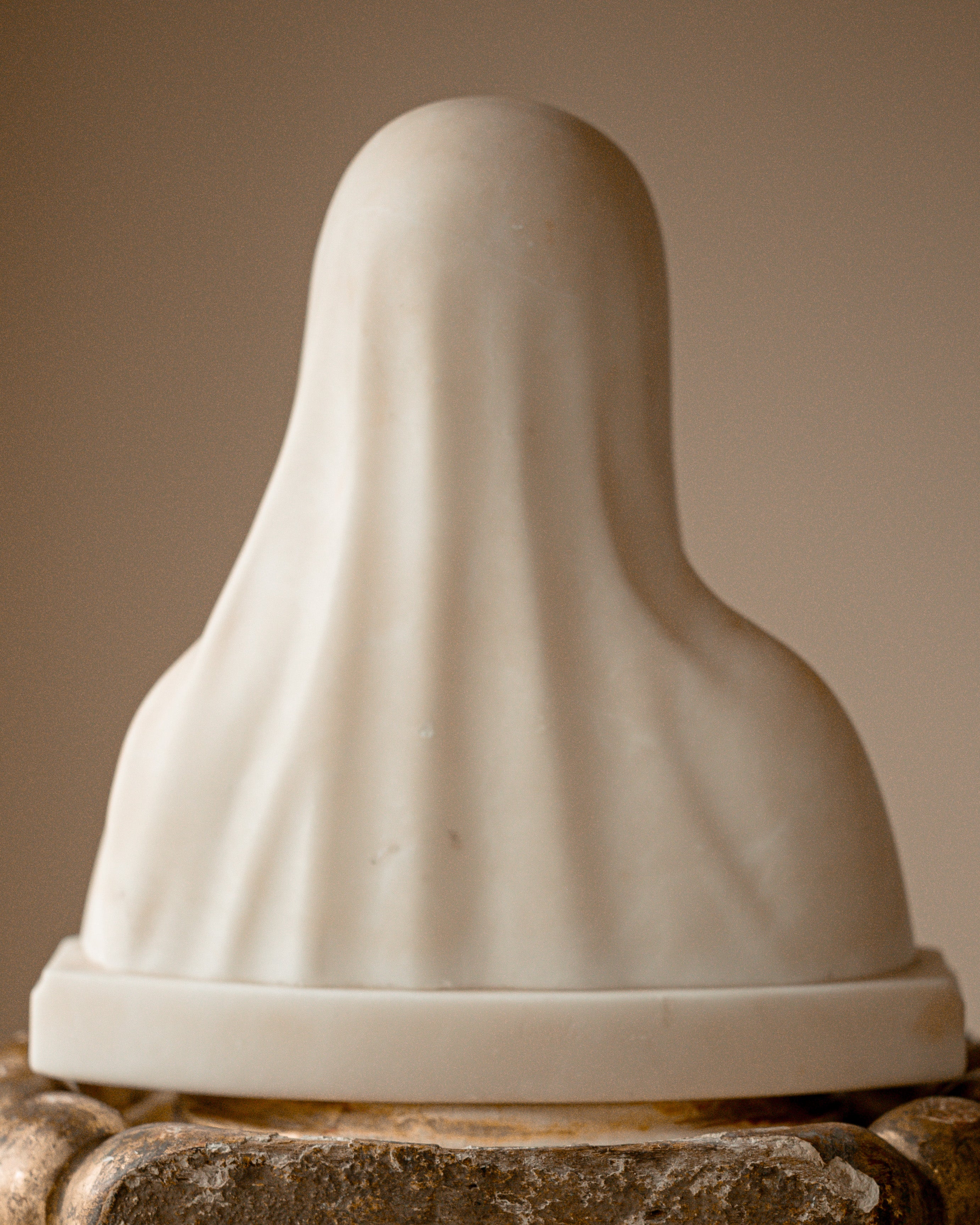 Antique Marble Madonna Bust Sculpture