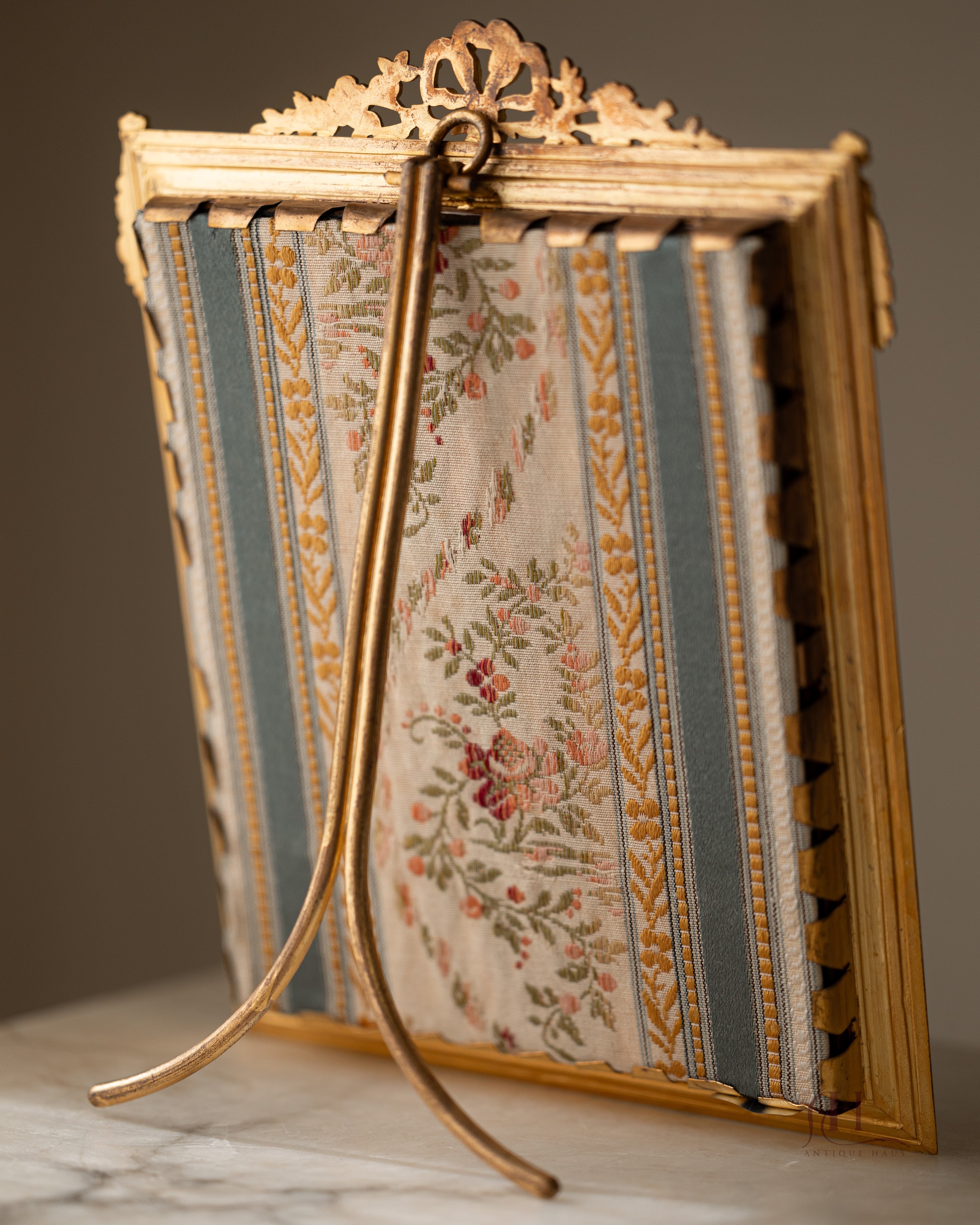 19th C. Bone Miniature Rococo Interior Scene Painting