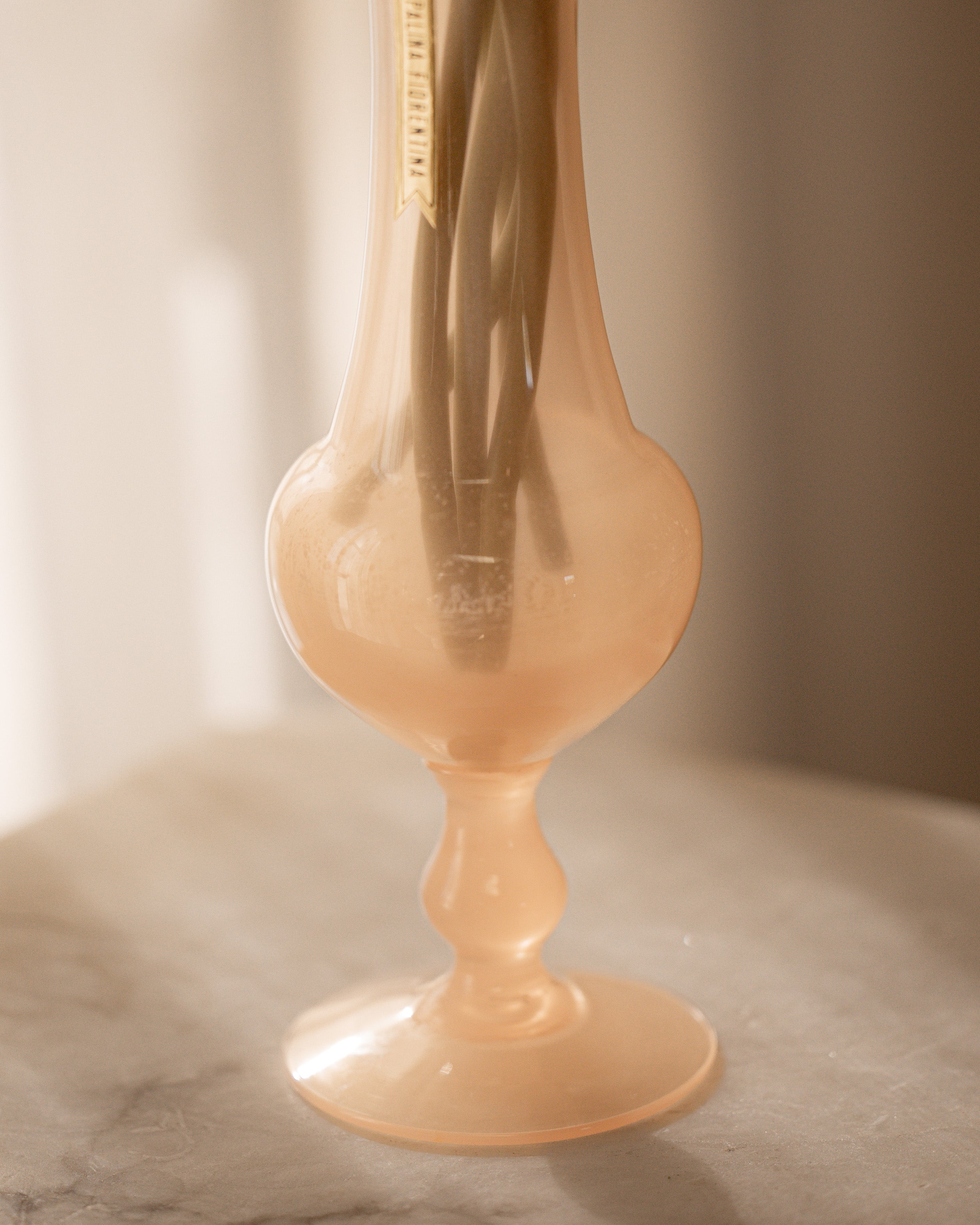 Blush Pink Italian Opaline Ruffle Vase 1.1