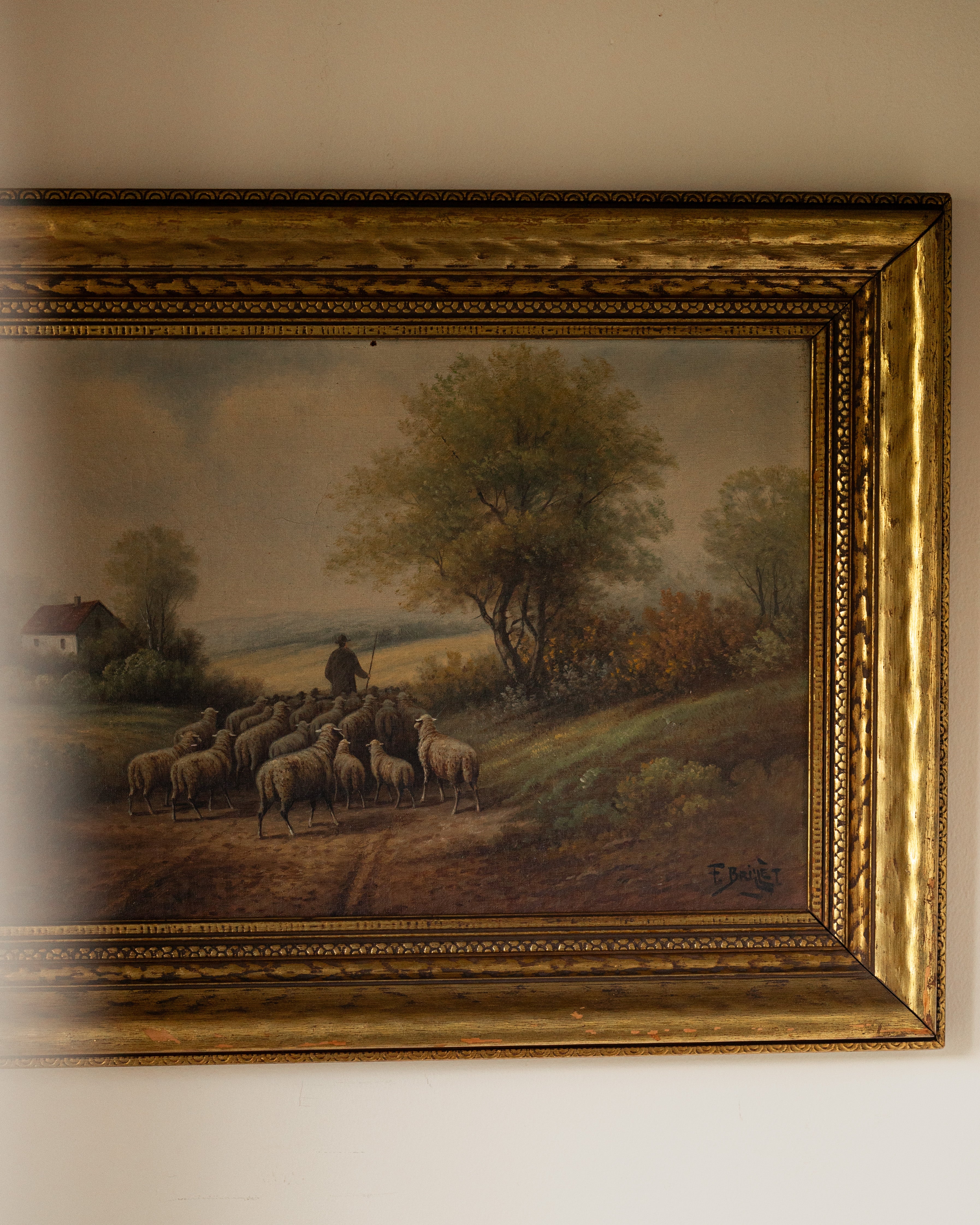 19th C. Pastoral Landscape Scene by F. Brillet