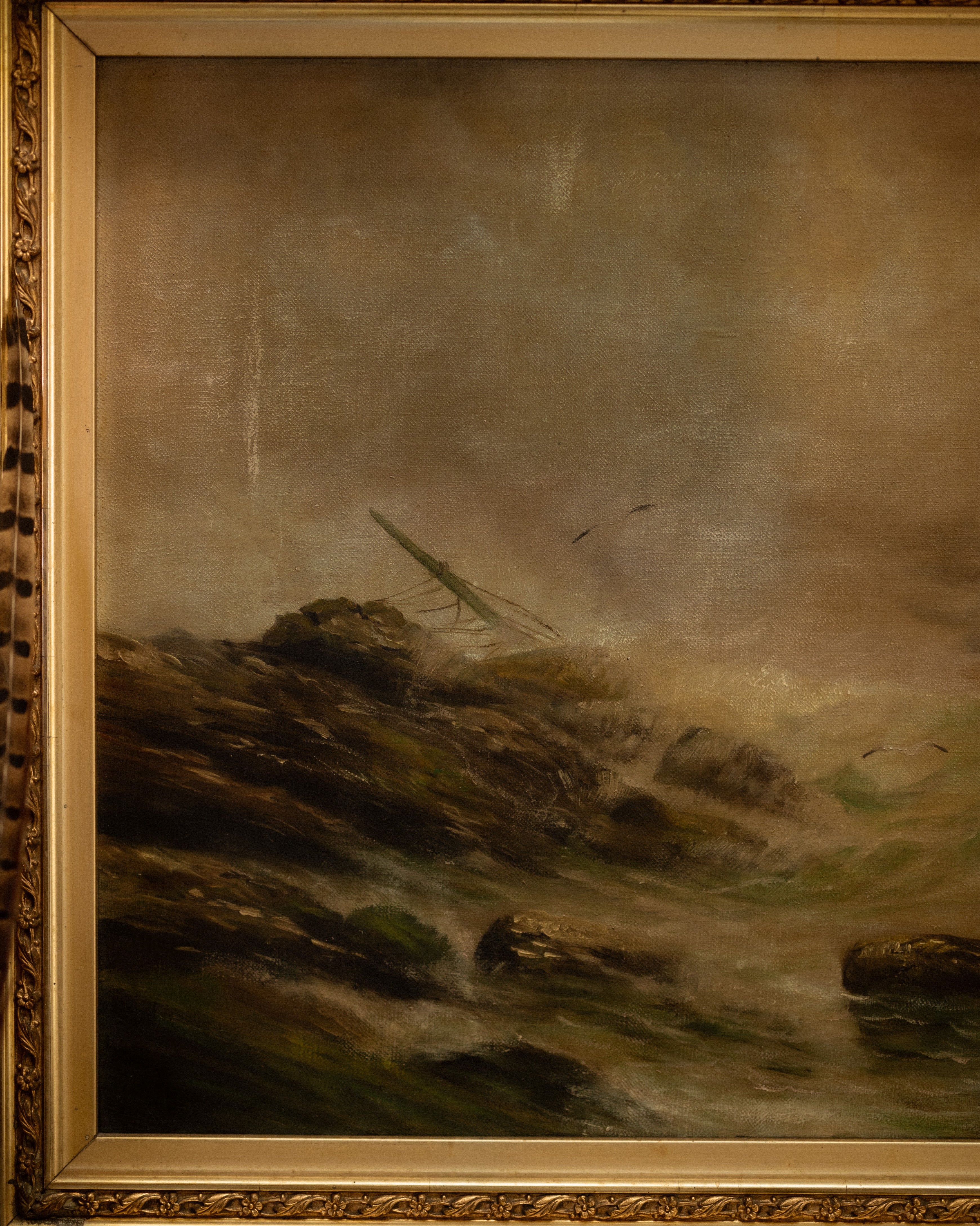 19th C. Seascape on Canvas