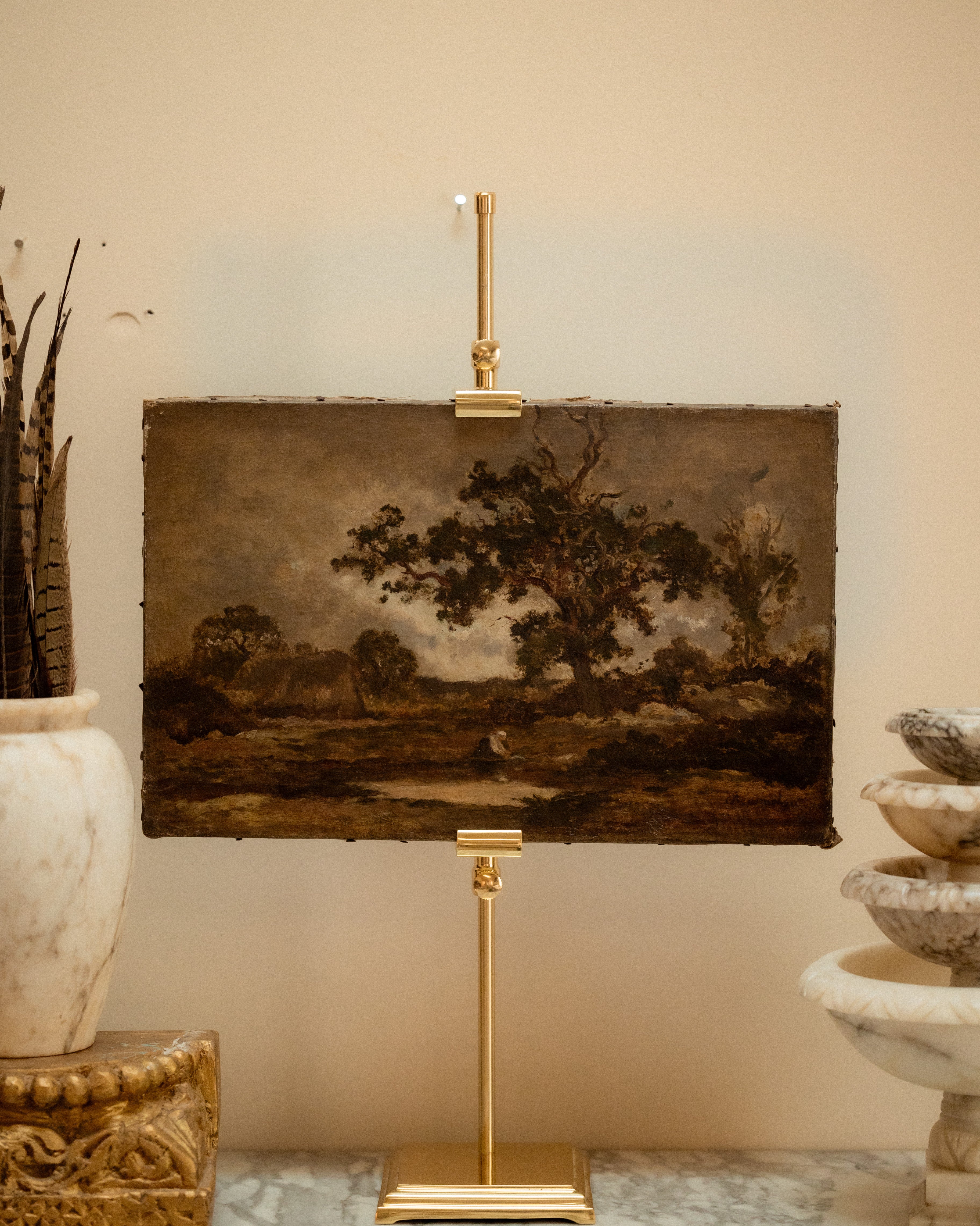 Large Adjustable Brass Easel