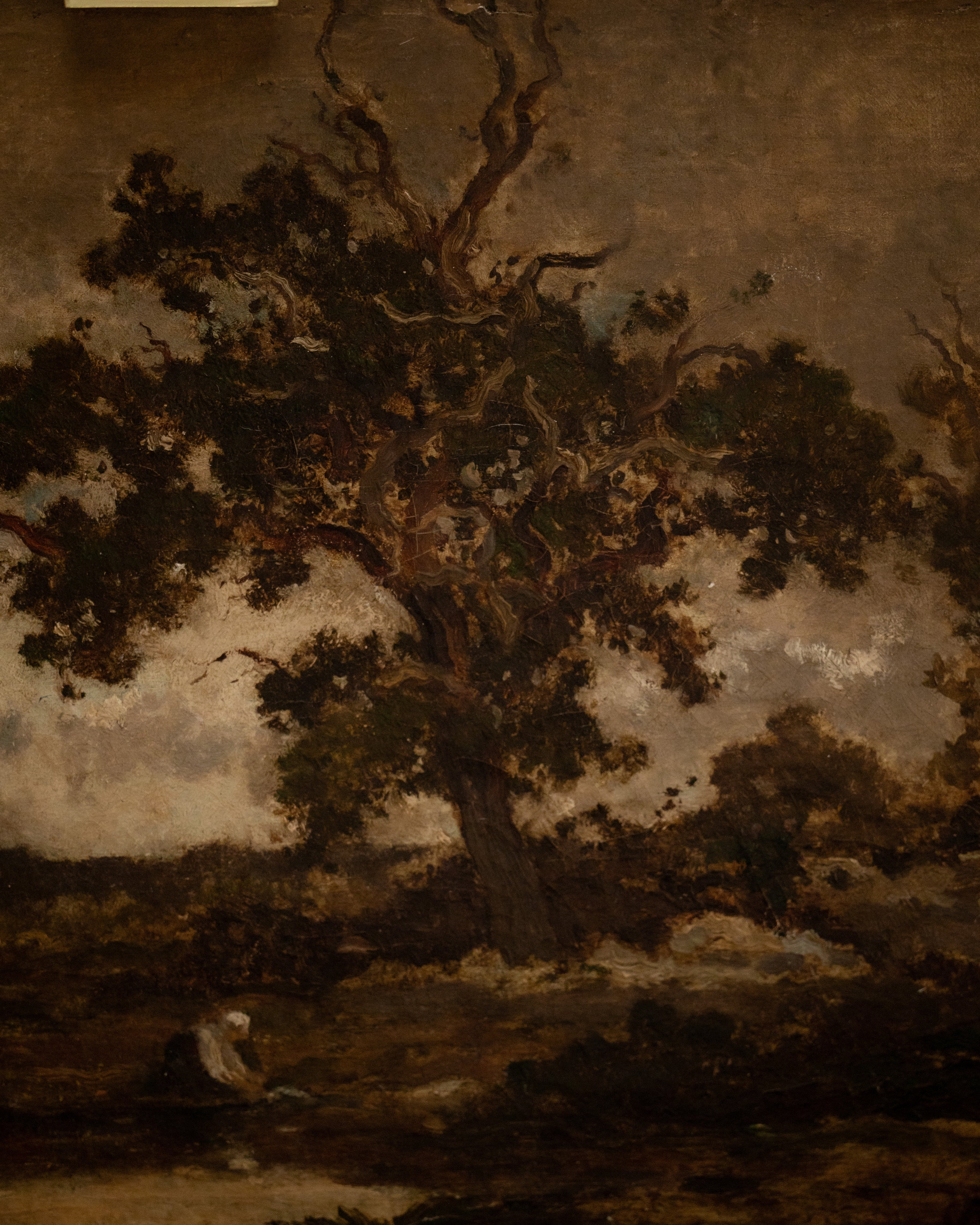 19th C. Moody Landscape Scene on Canvas