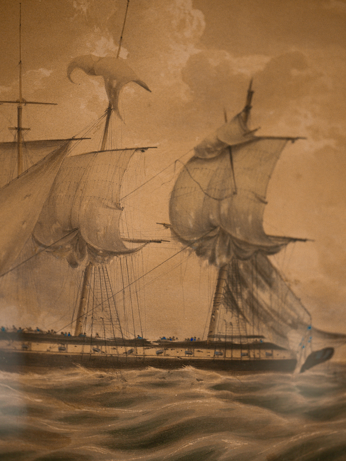 Pair of 19th-Century Hand-Colored Maritime Lithographs