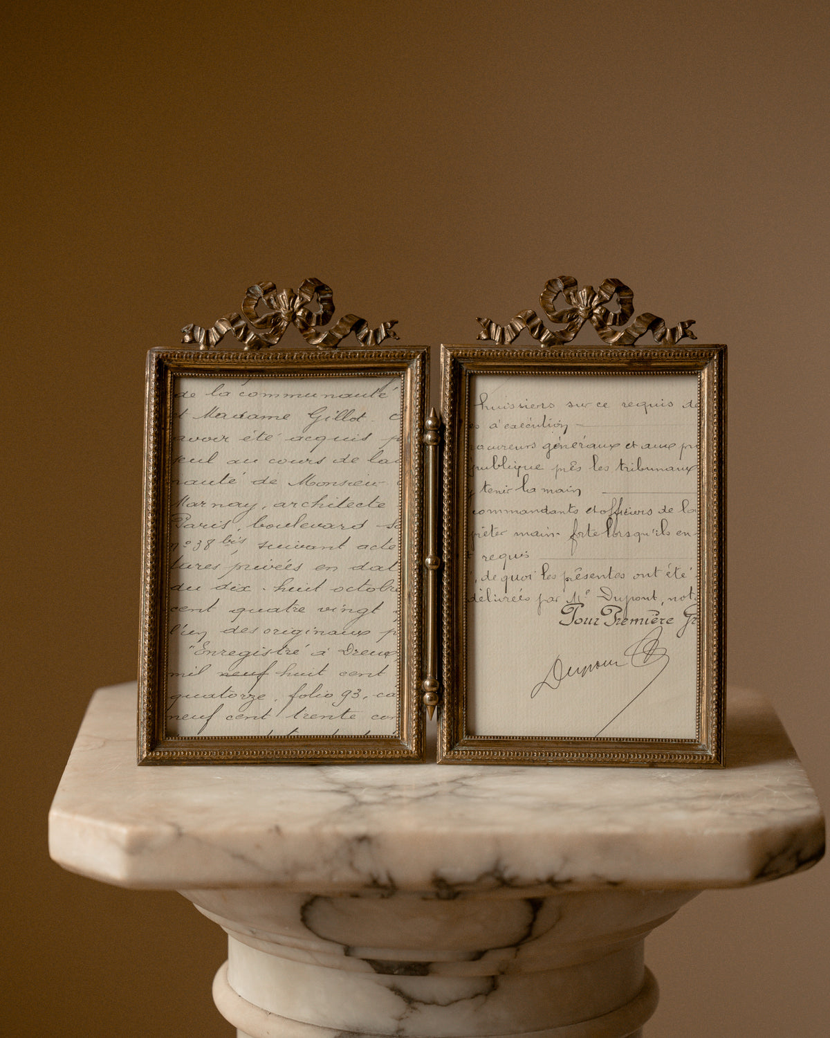 Antique French Louis XVI–Style Double Photo Frame