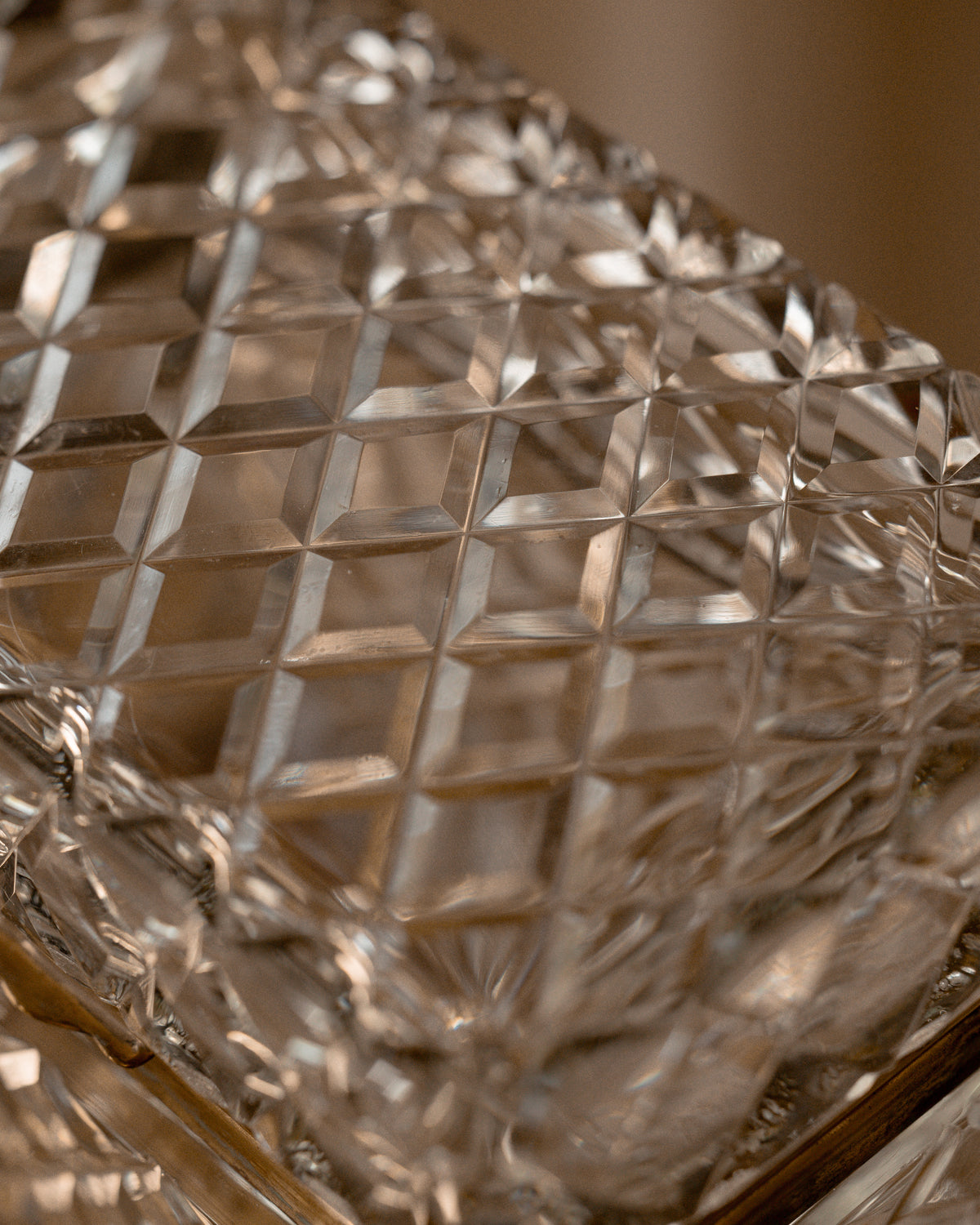 French Cut Crystal & Gilt-Metal Casket