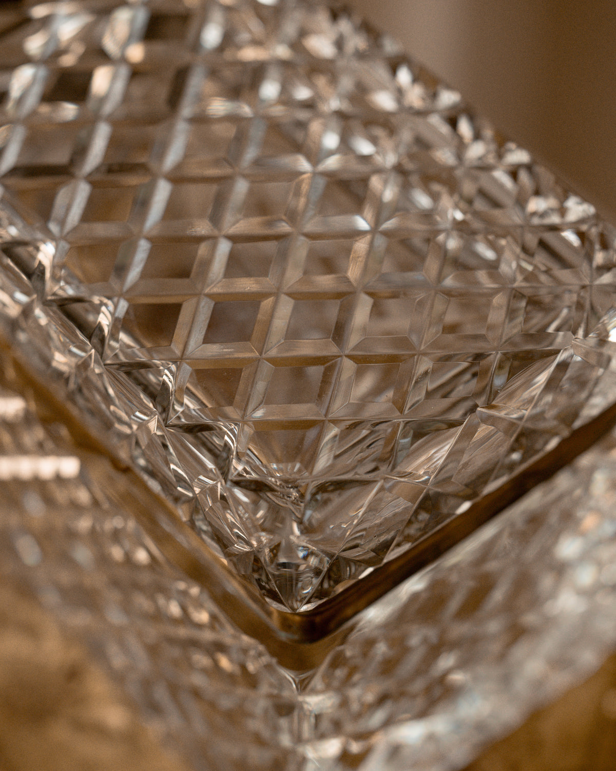 French Cut Crystal & Gilt-Metal Casket