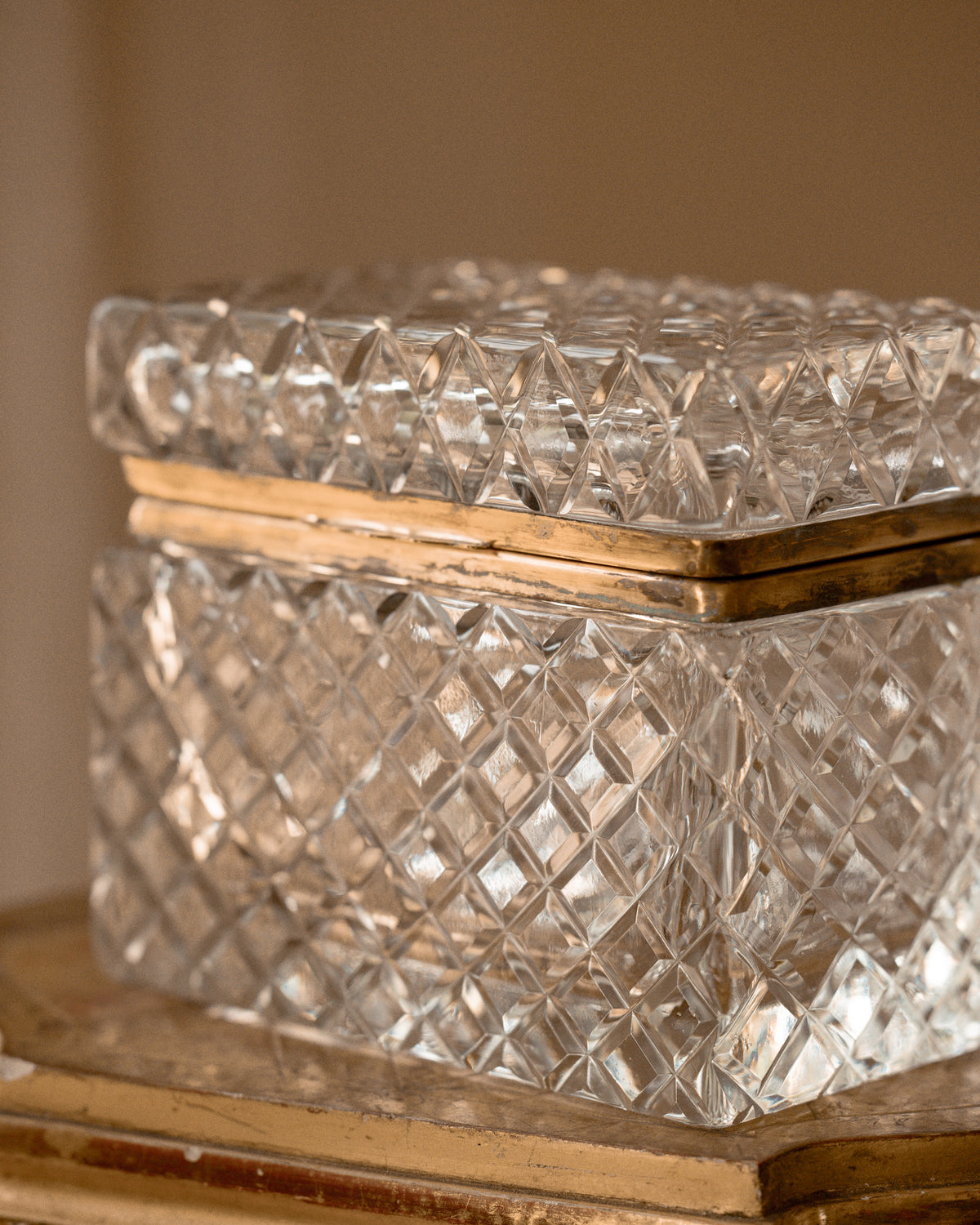French Cut Crystal & Gilt-Metal Casket