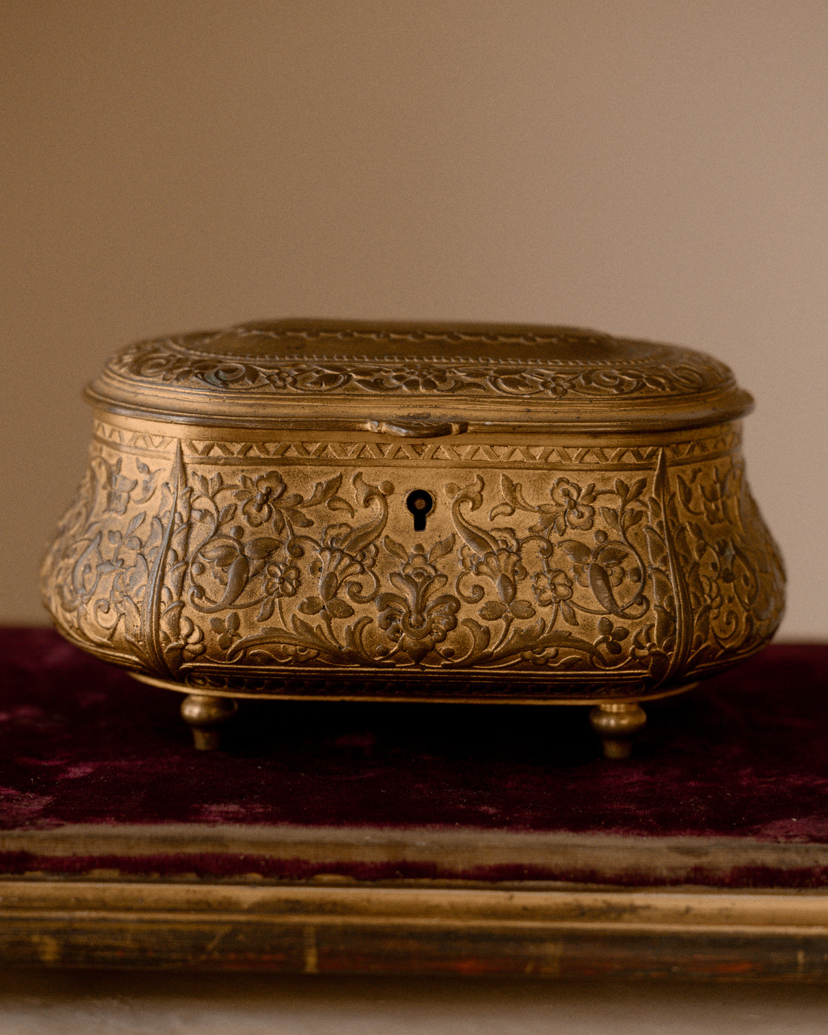 19th C. French F. Barbedienne Gilt Bronze Jewelry Casket
