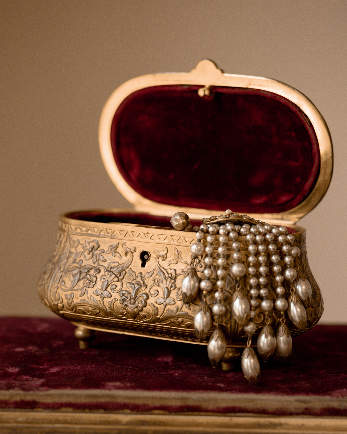 19th C. French F. Barbedienne Gilt Bronze Jewelry Casket