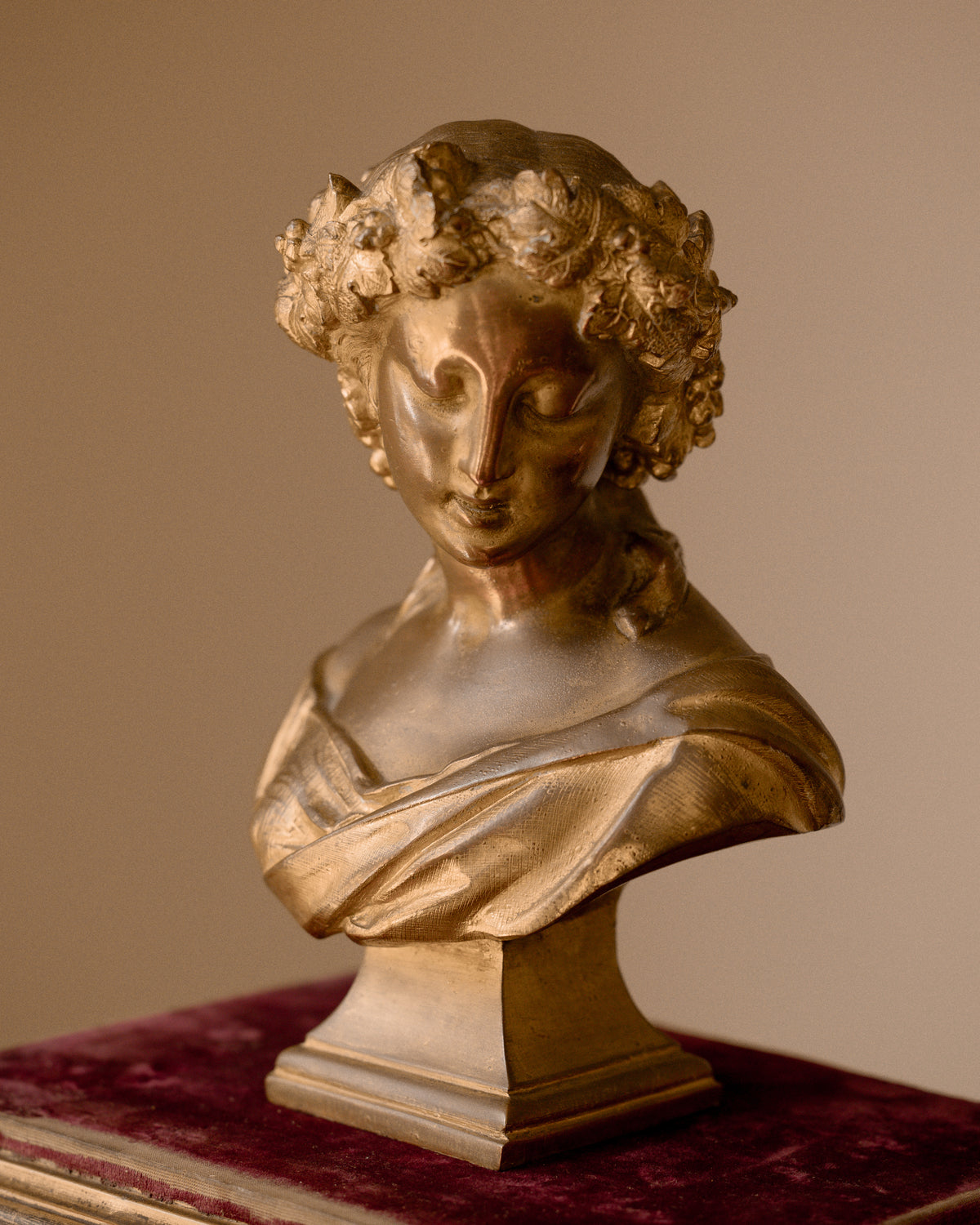 Antique Gilt Classical Female Bust