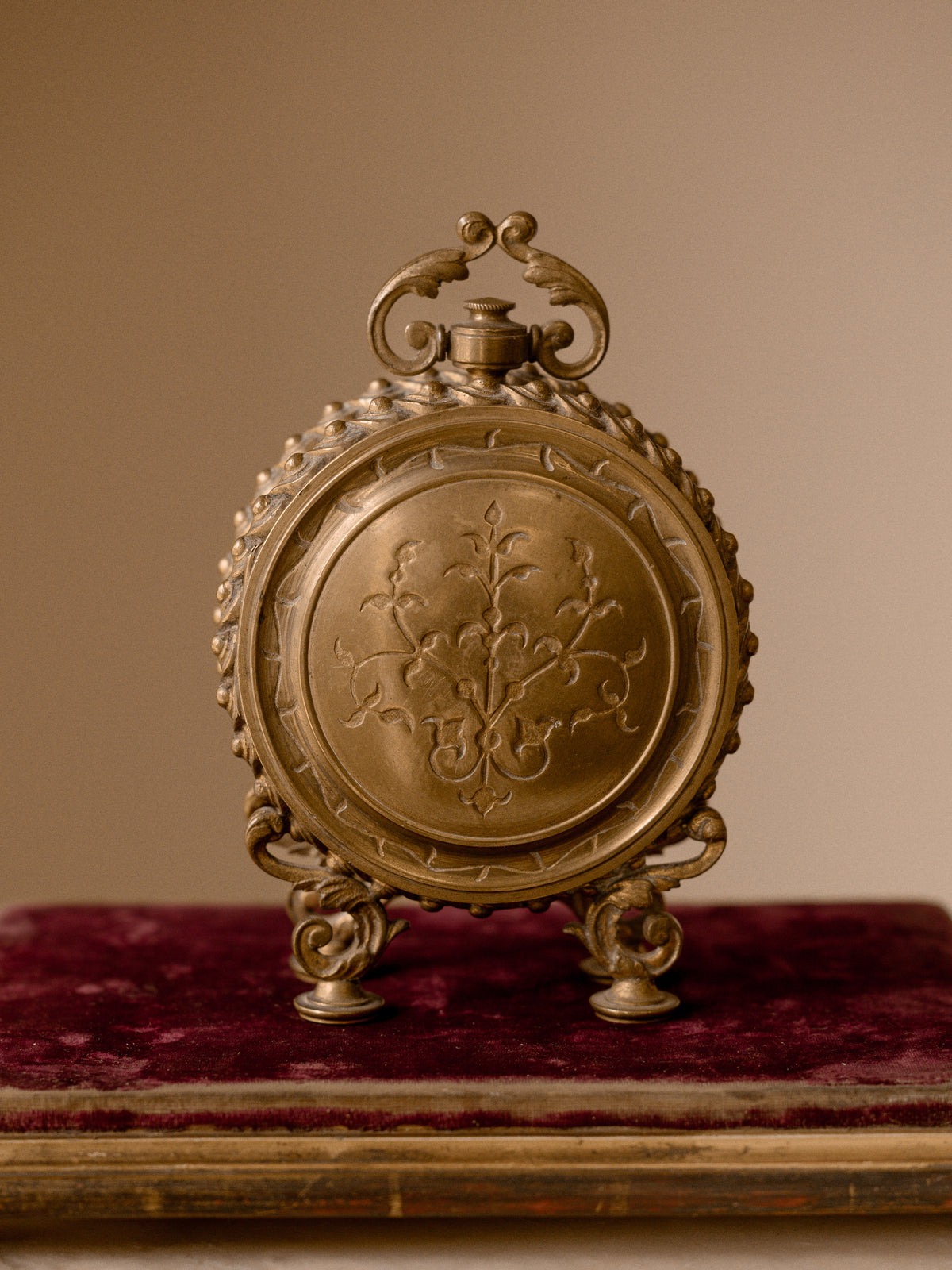Antique French Brass Clock Case Vitrine