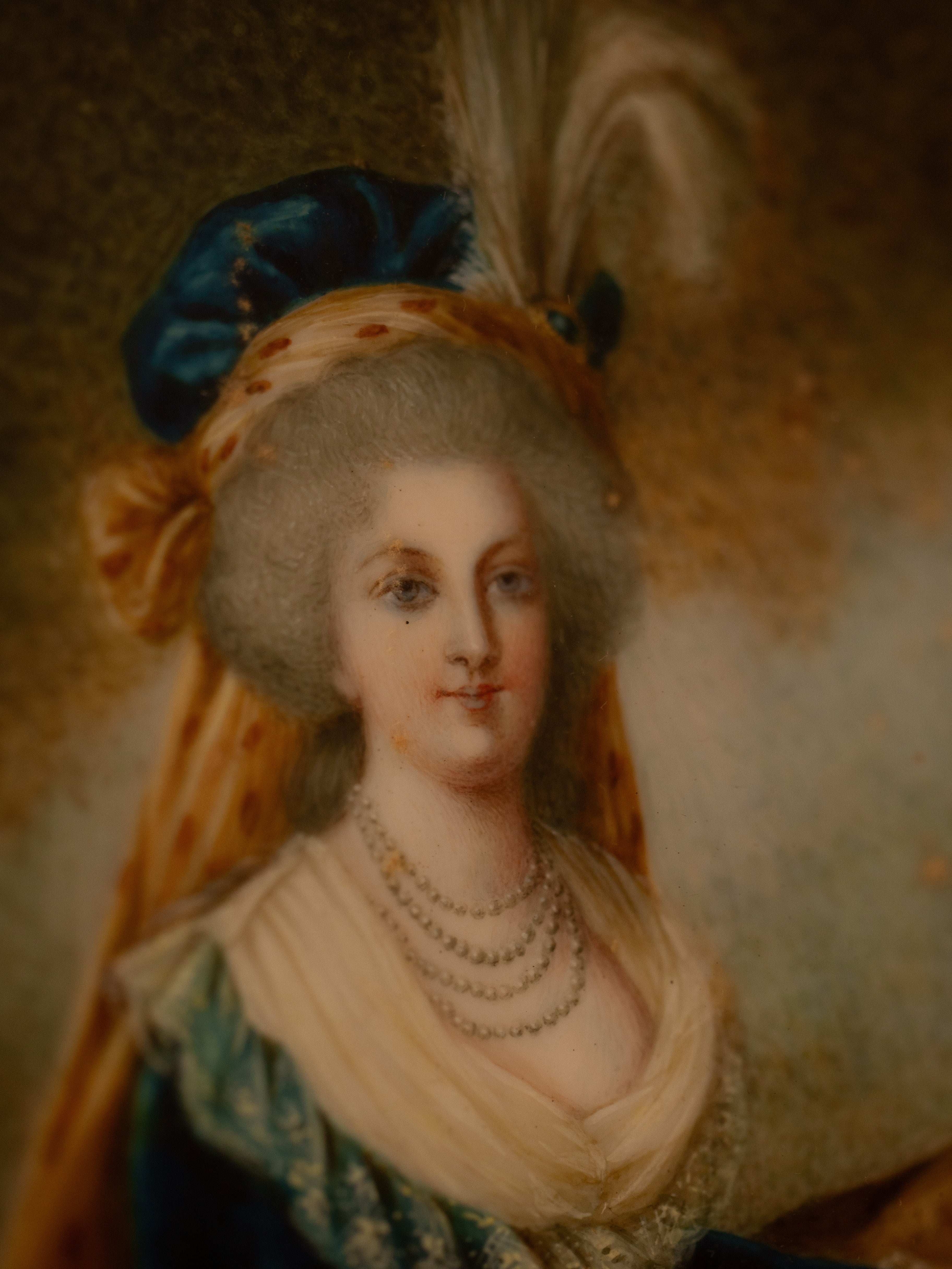 European 19th Century Hand Painted Portrait of Marie Antoinette