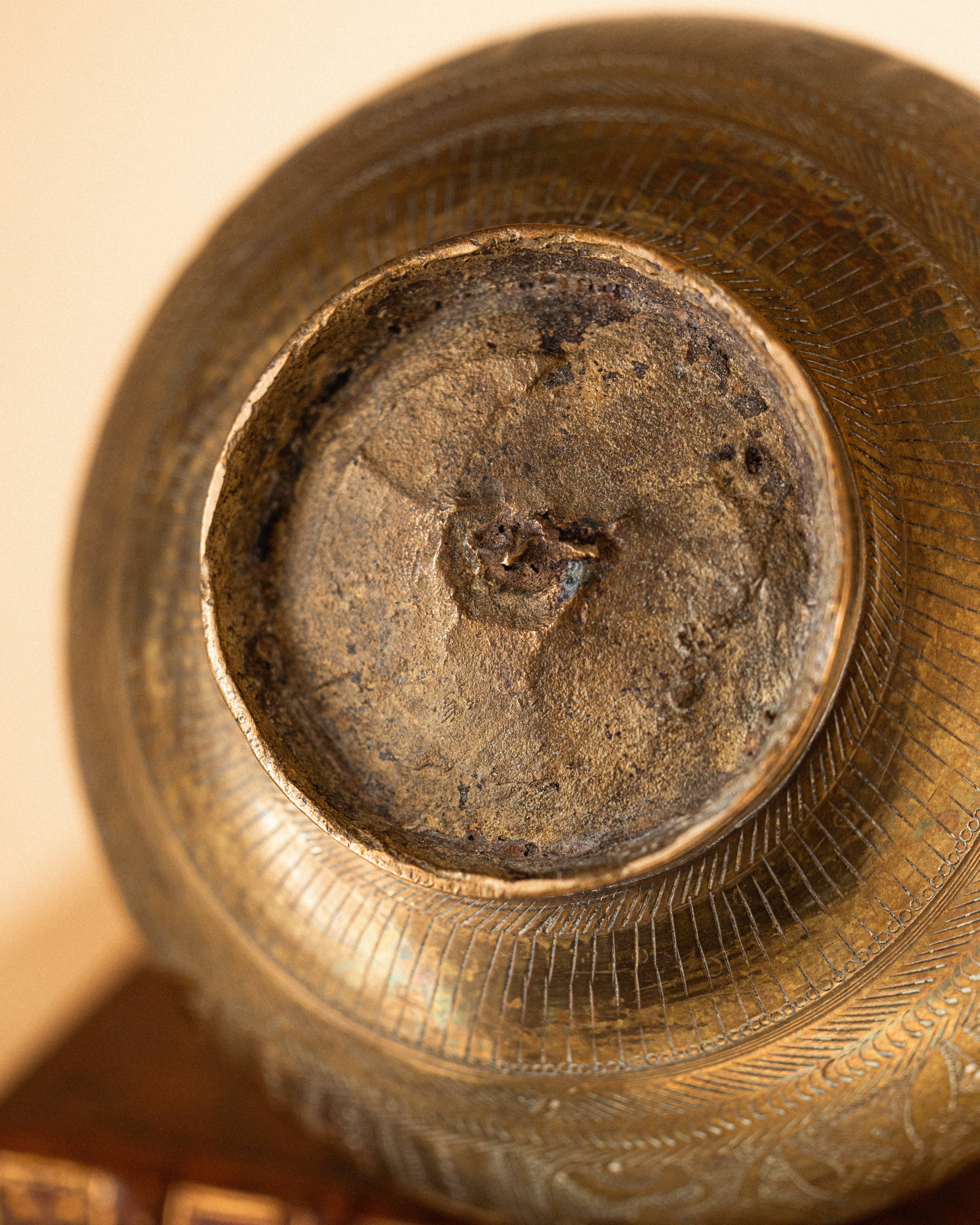 Antique Engraved Brass Vessel