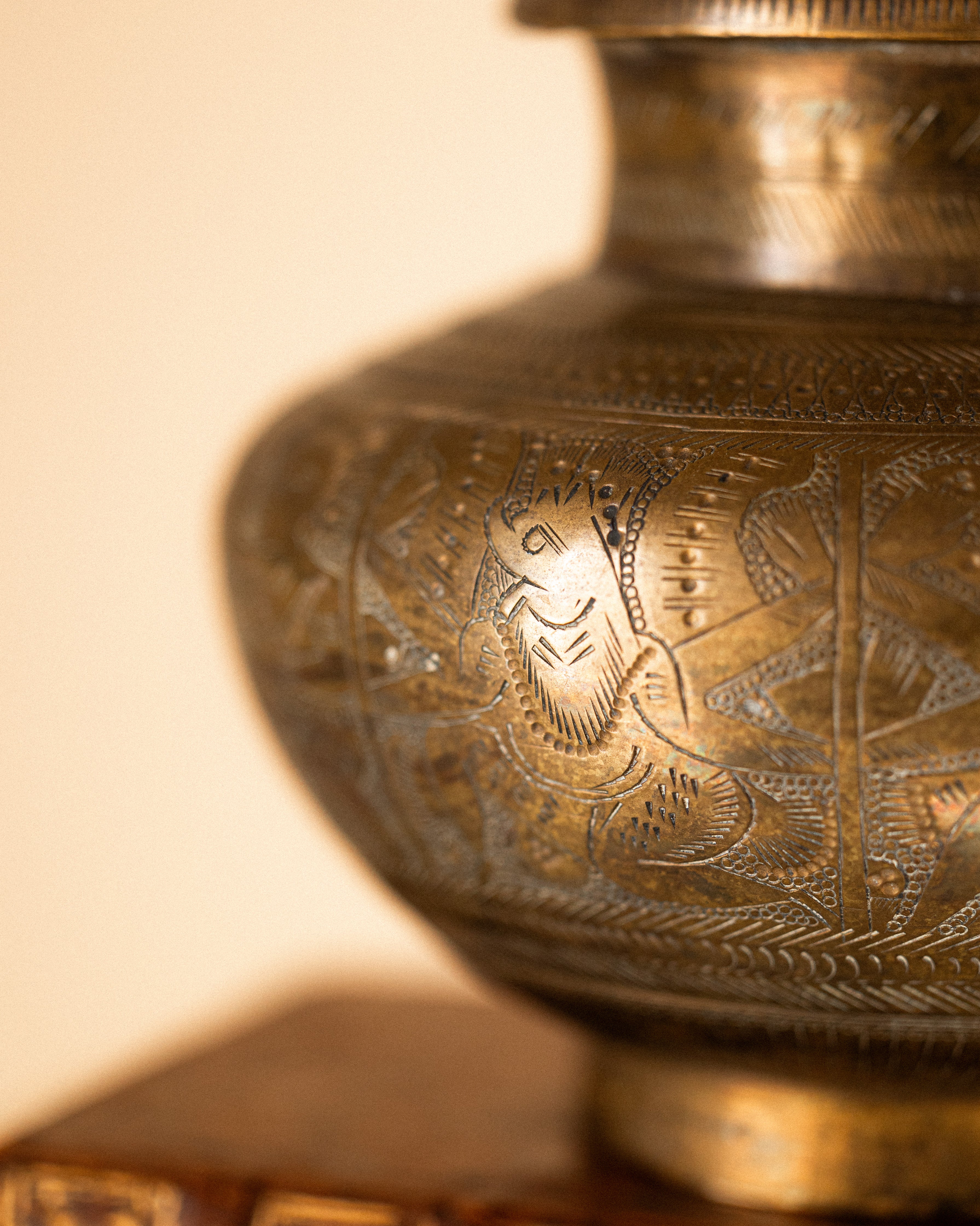 Antique Engraved Brass Vessel