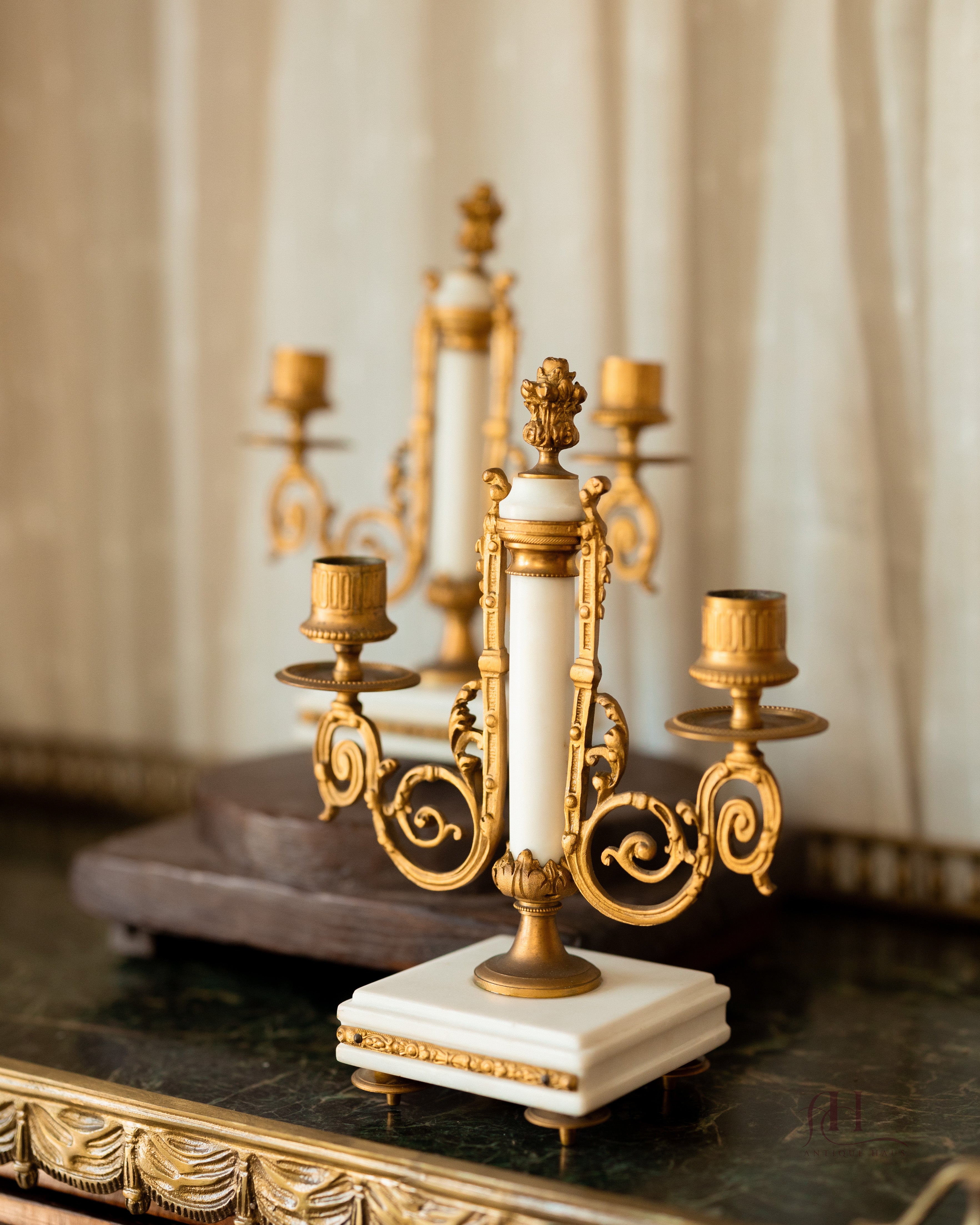 Louis XVI Marble & Bronze Candelabras