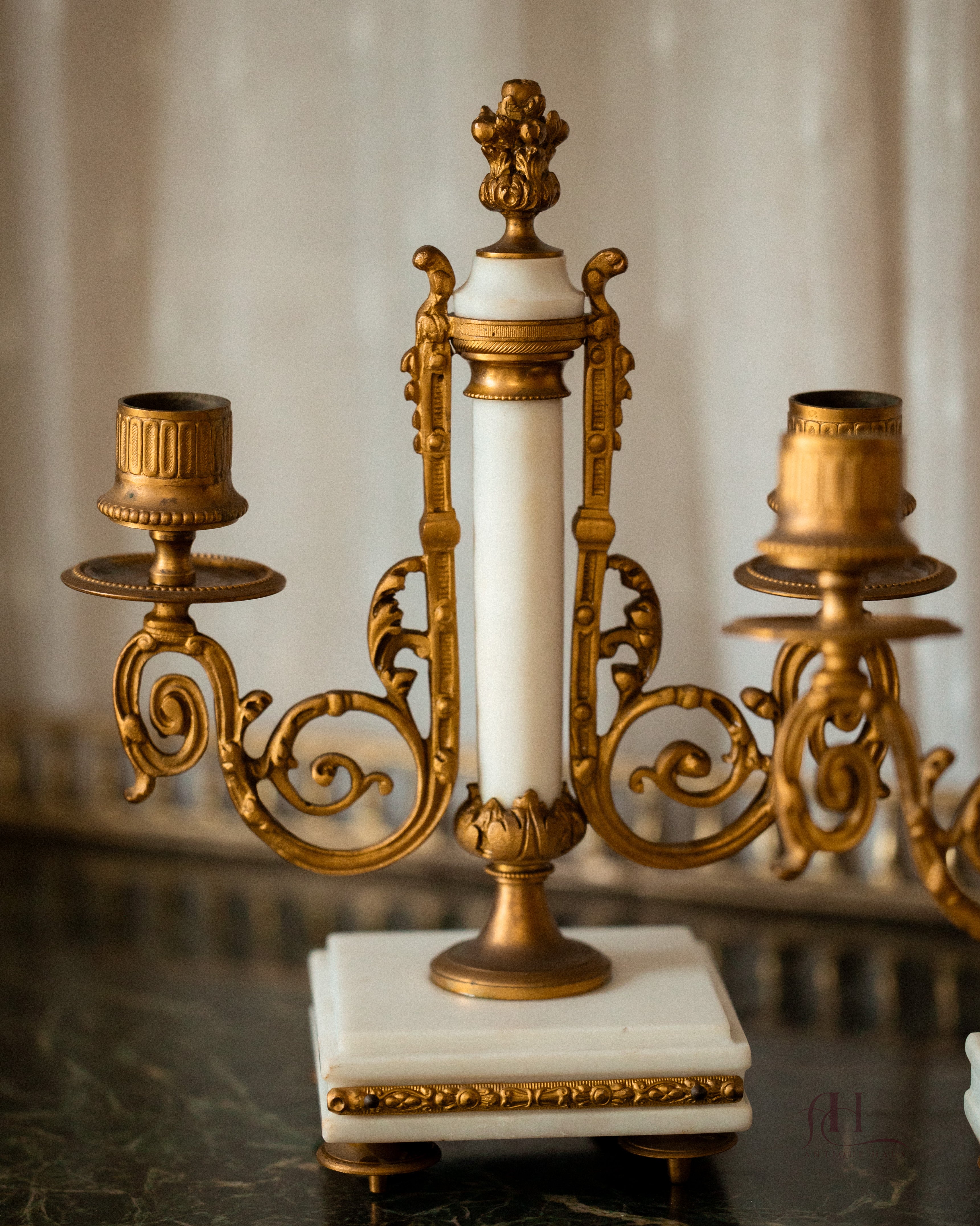 Louis XVI Marble & Bronze Candelabras