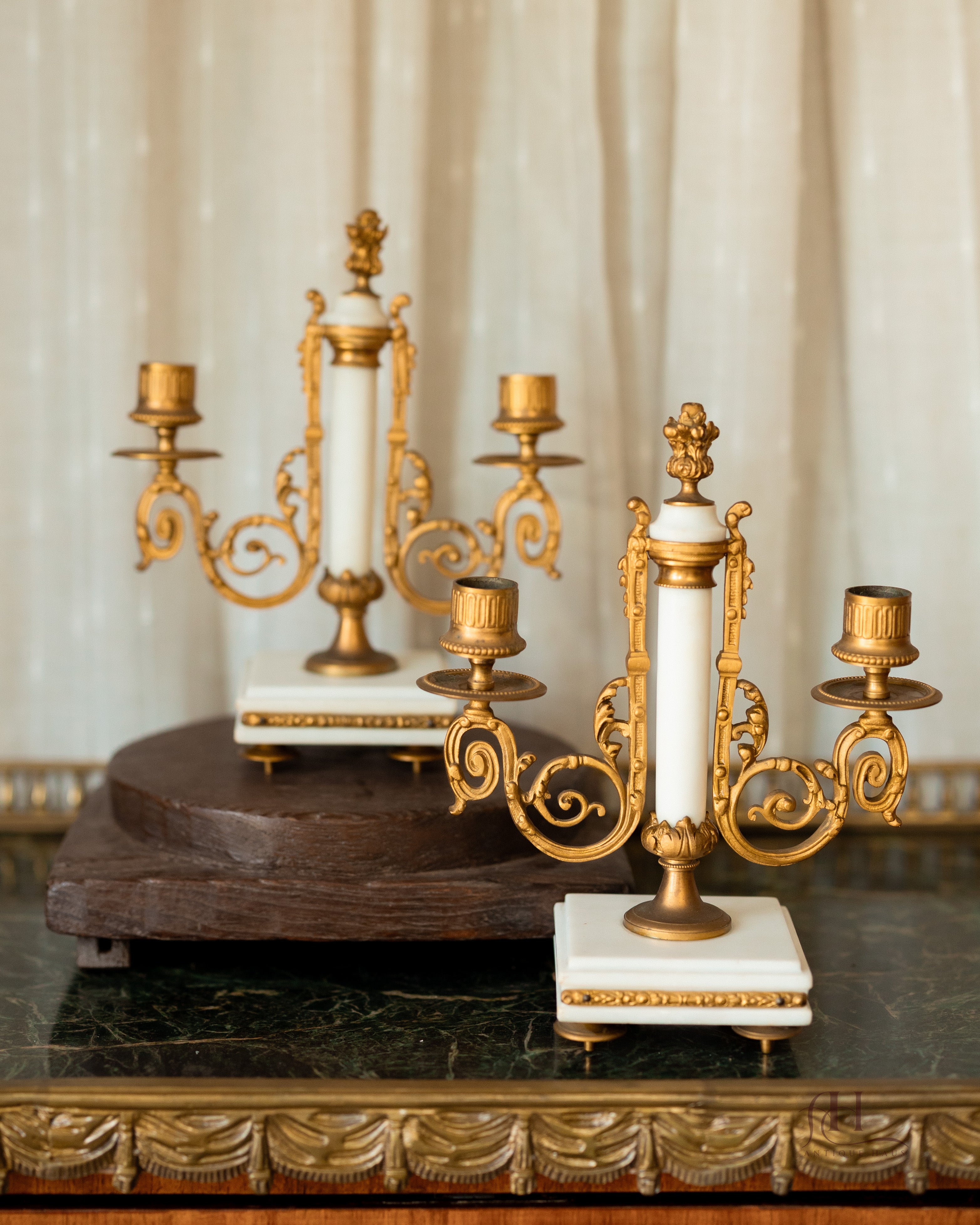 Louis XVI Marble & Bronze Candelabras