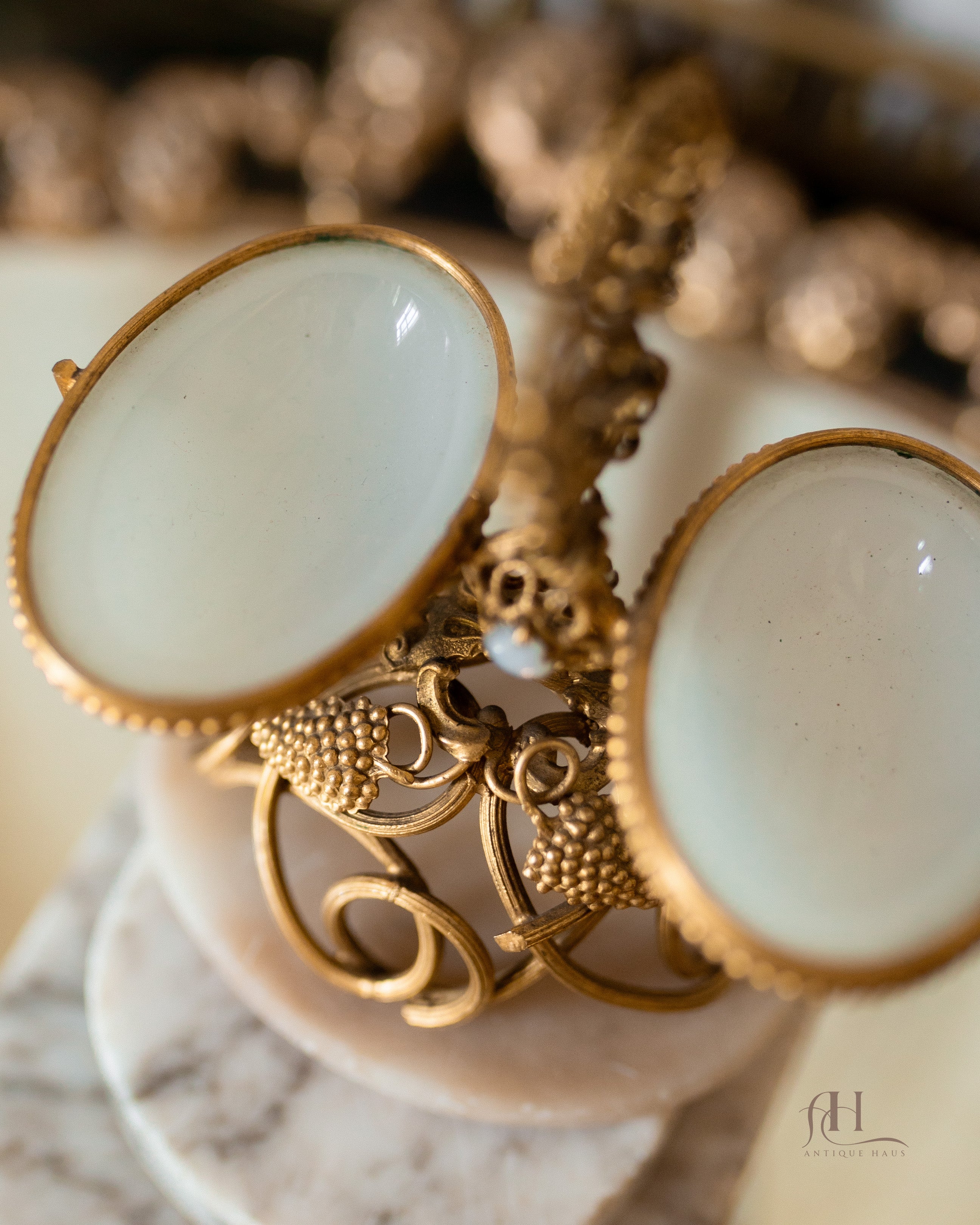 French White Opaline Double Dish