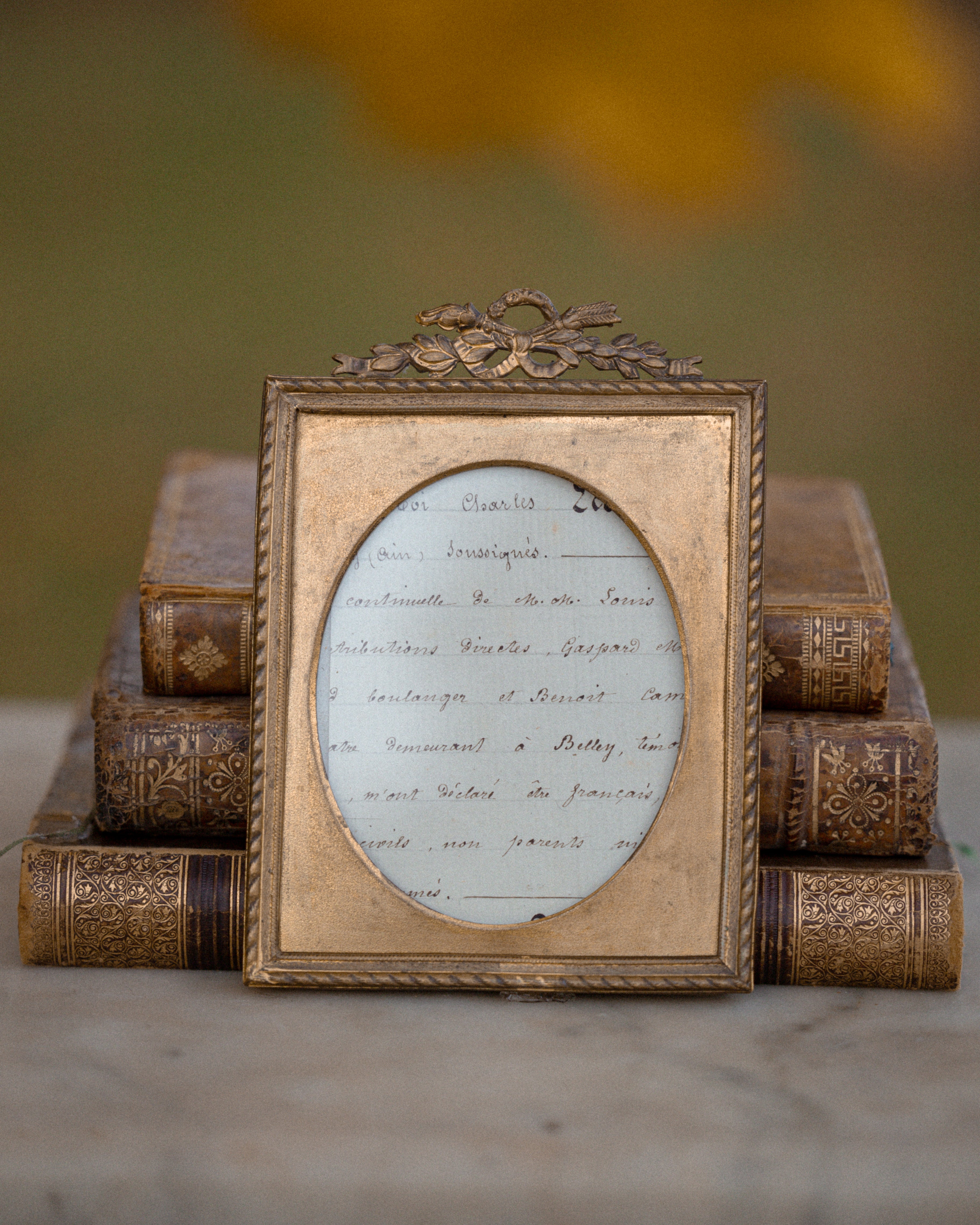 Antique French Torch Motif Frame