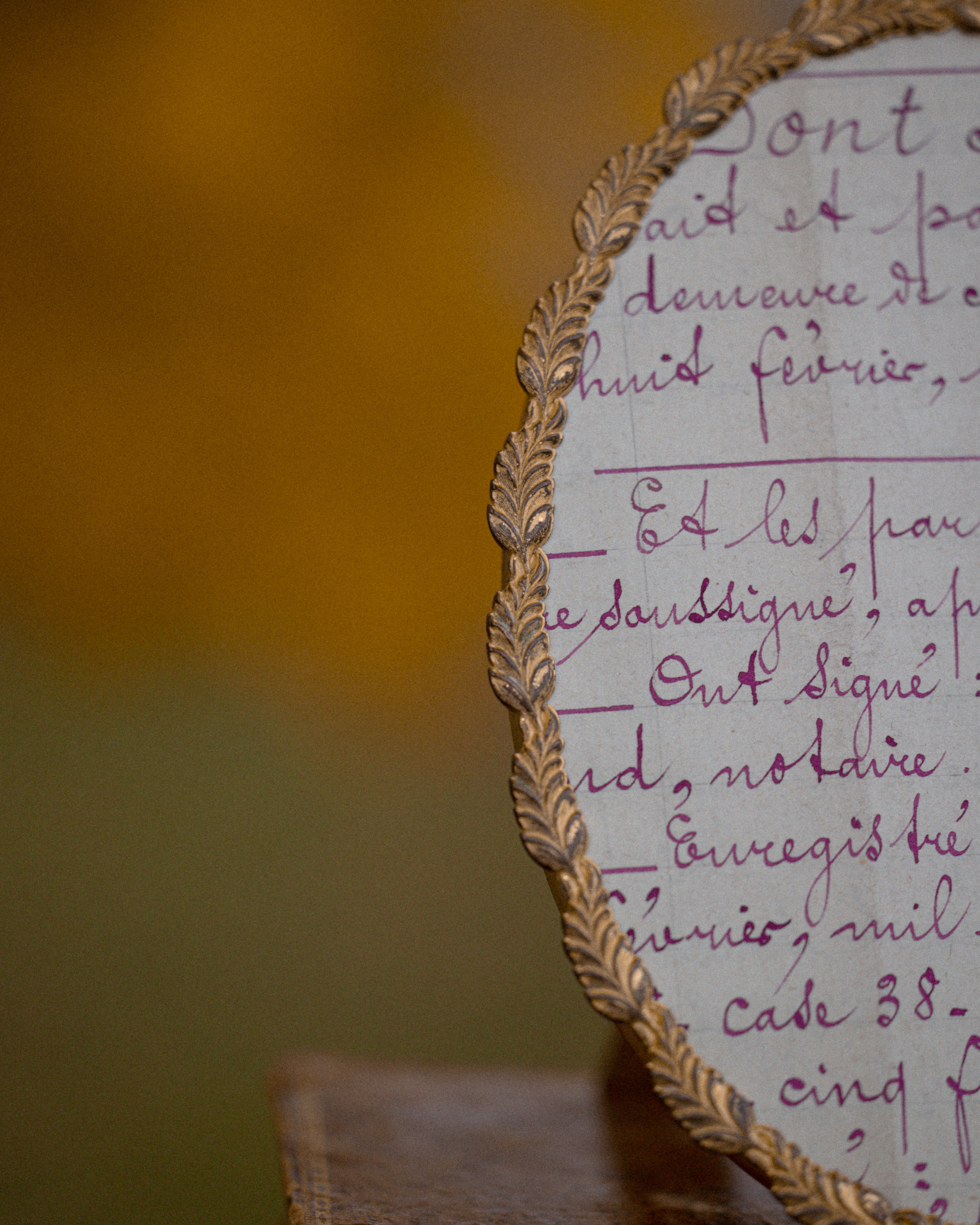 Antique French Oval Leaf Frame