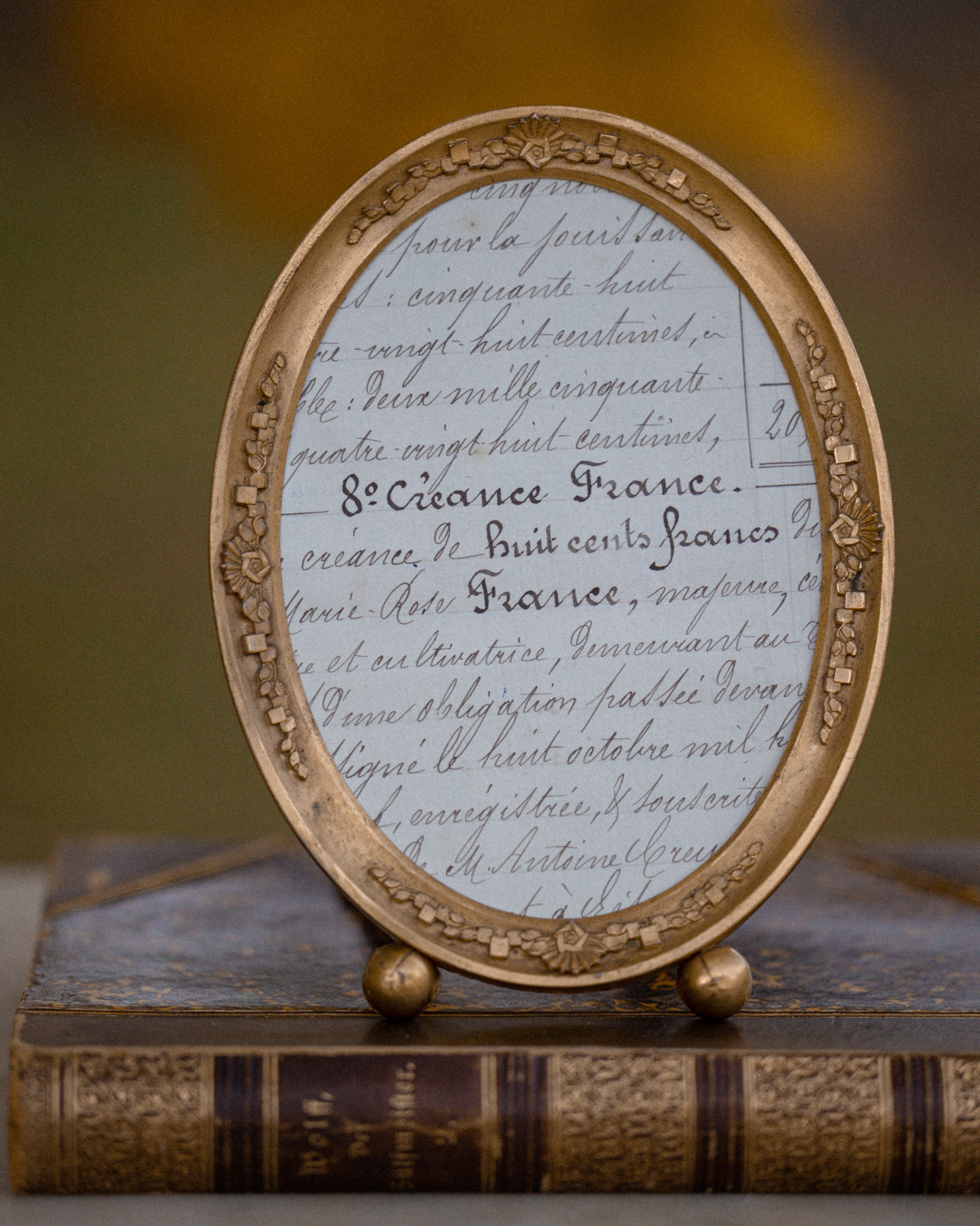 19th Century French Oval Frame w/ Ball Feet