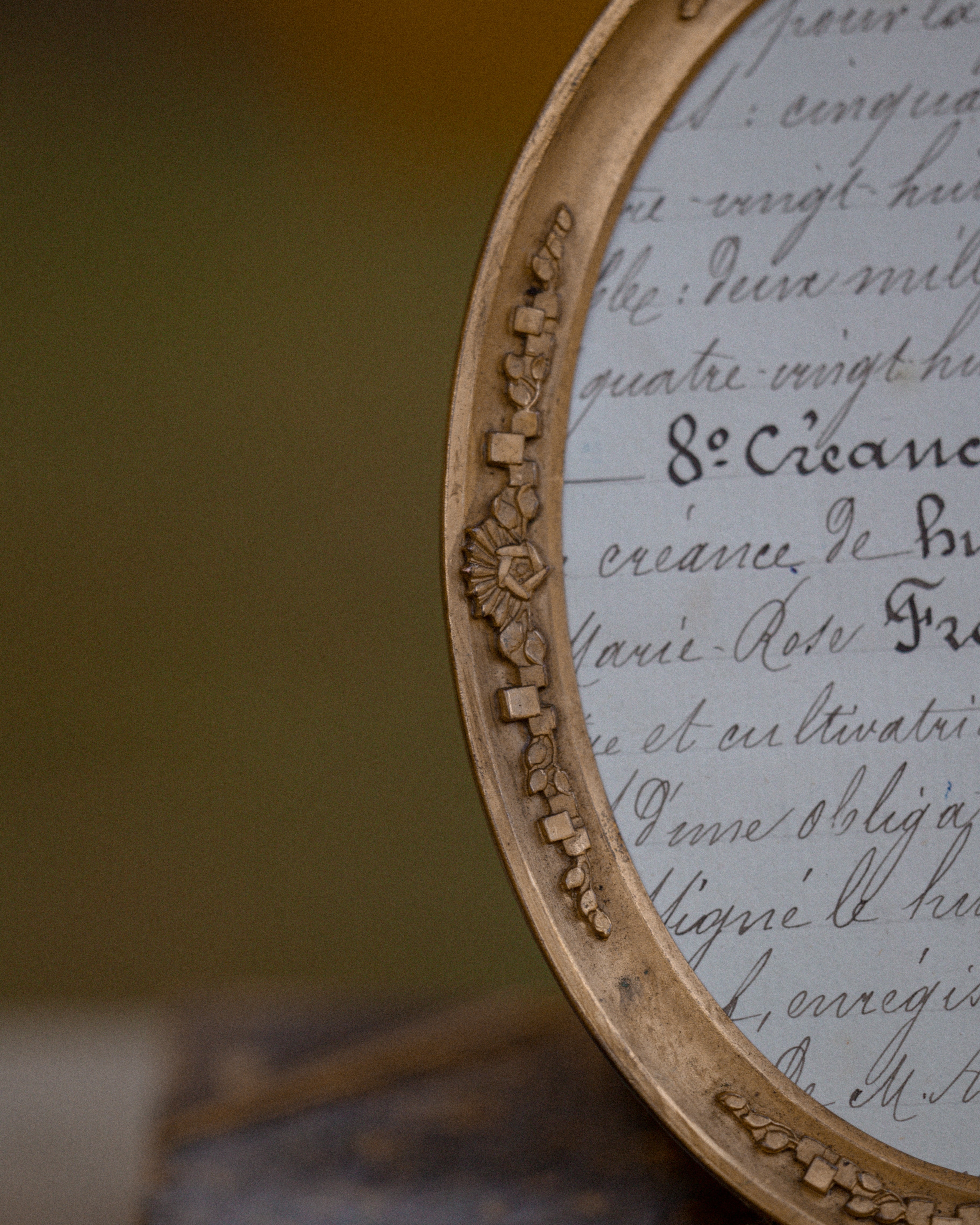 19th Century French Oval Frame w/ Ball Feet