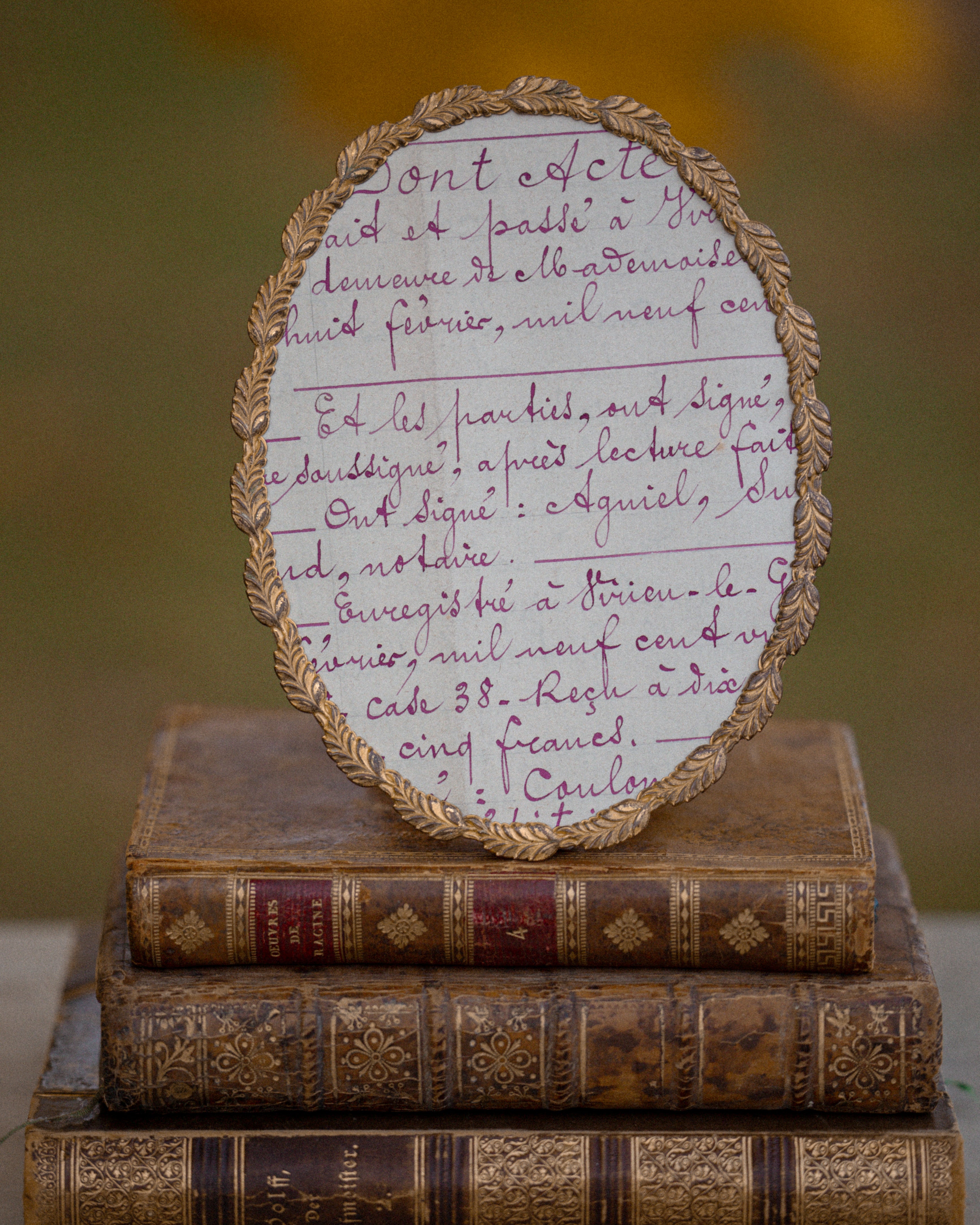 Antique French Oval Leaf Frame