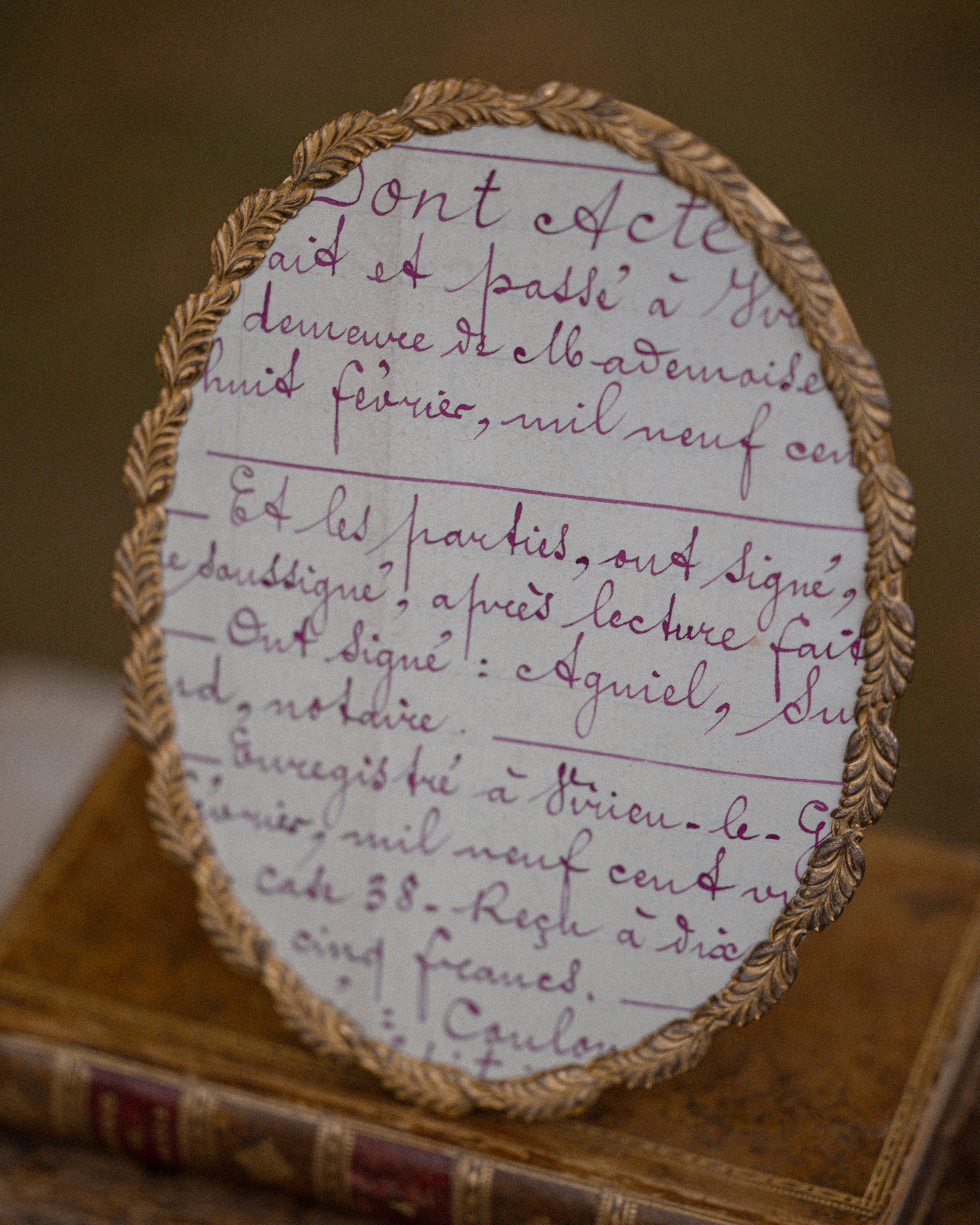 Antique French Oval Leaf Frame