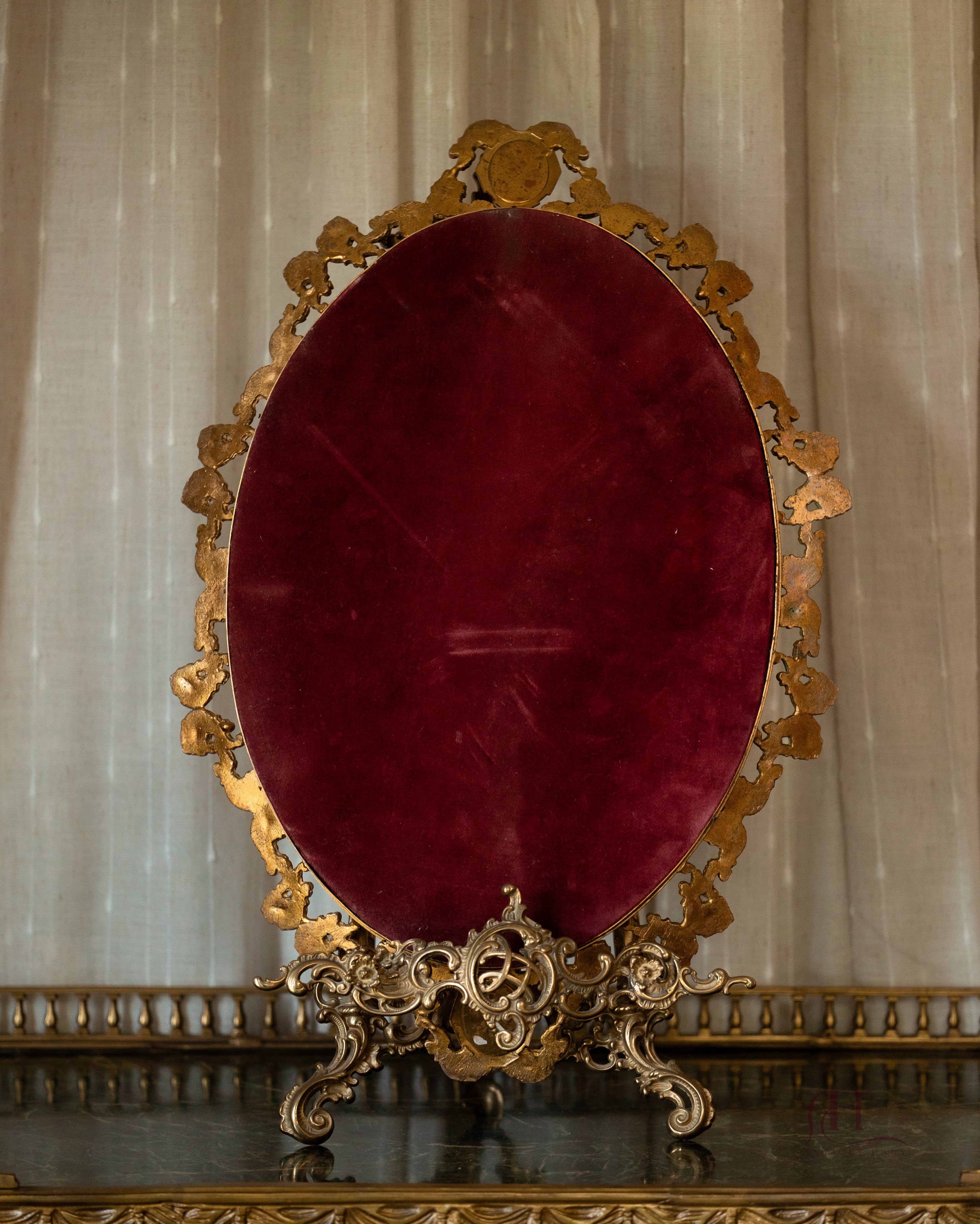 French Rococo Style Vanity Mirror with Intaglio Medallions