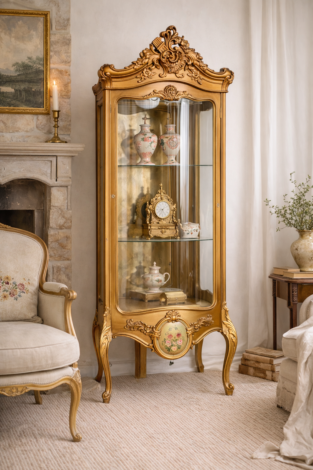 French Louis XV–Revival Display Cabinet Vitrine