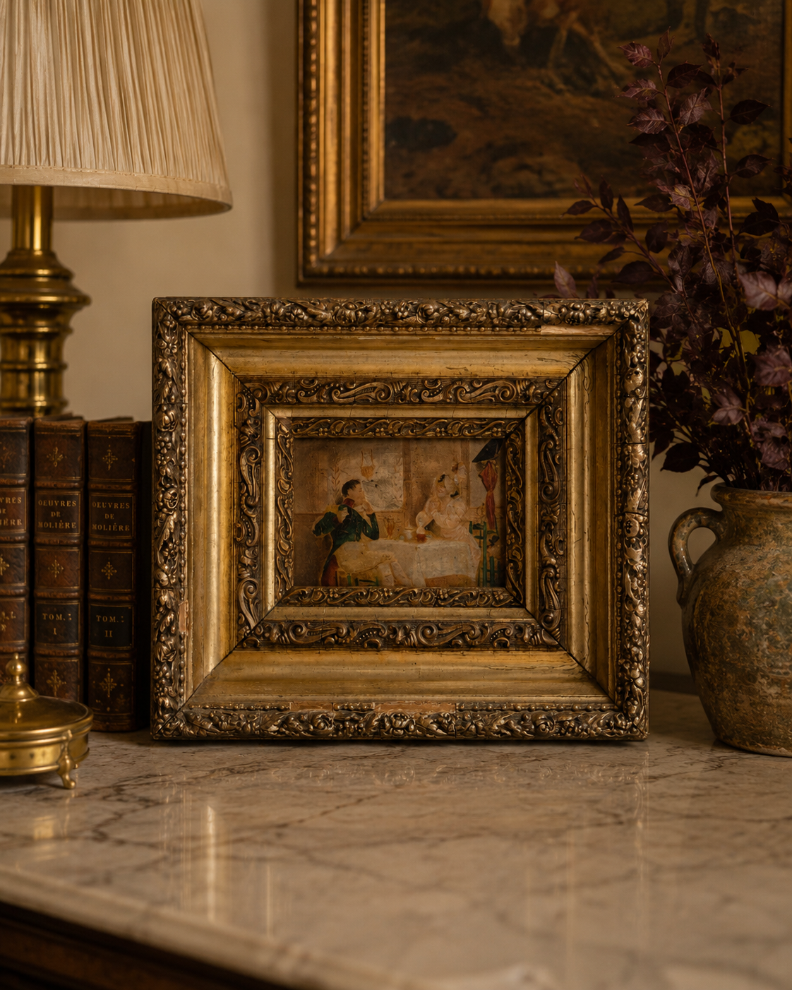 19th. Interior Genre Scene Painting