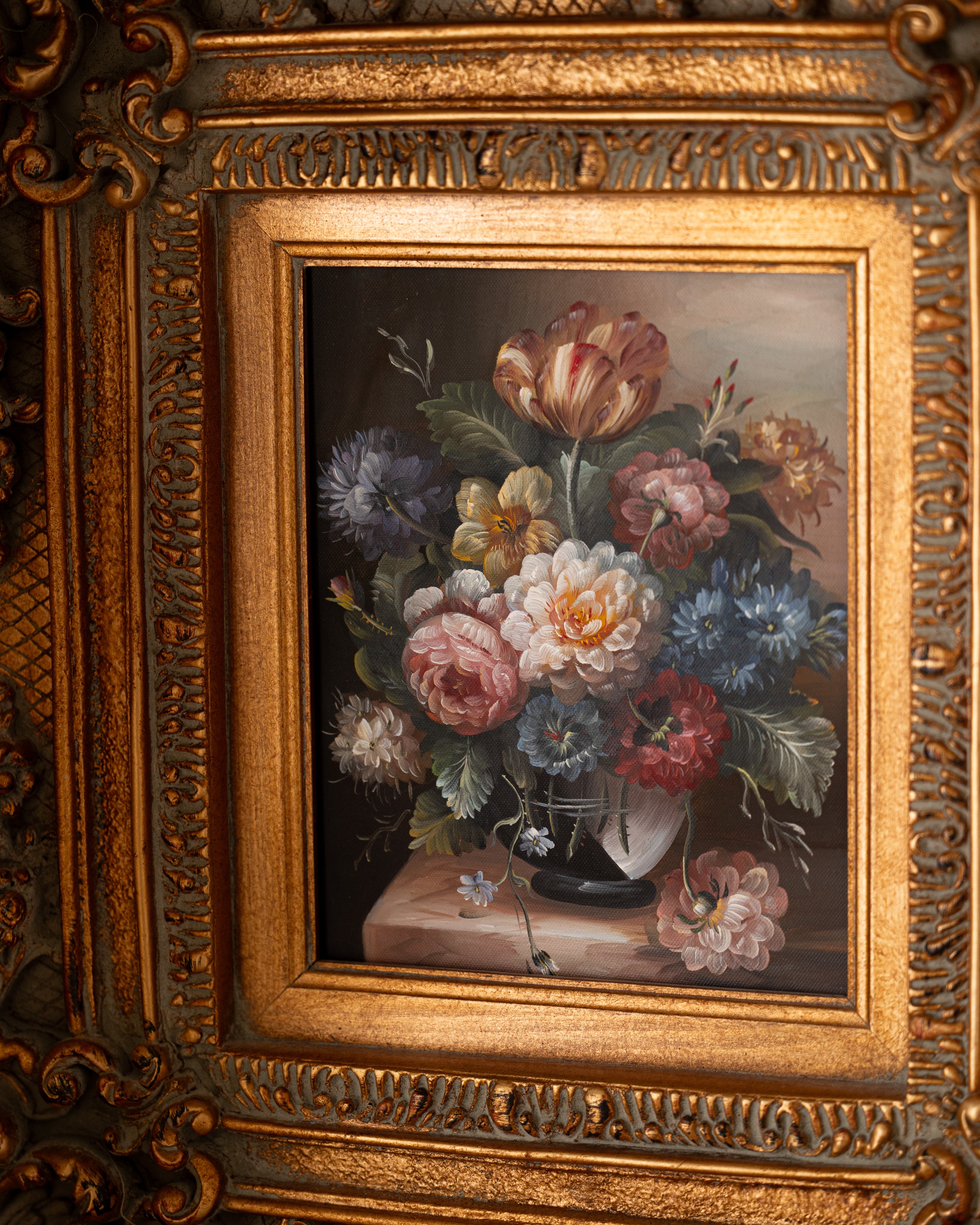 Floral Still Life in Ornate Frame
