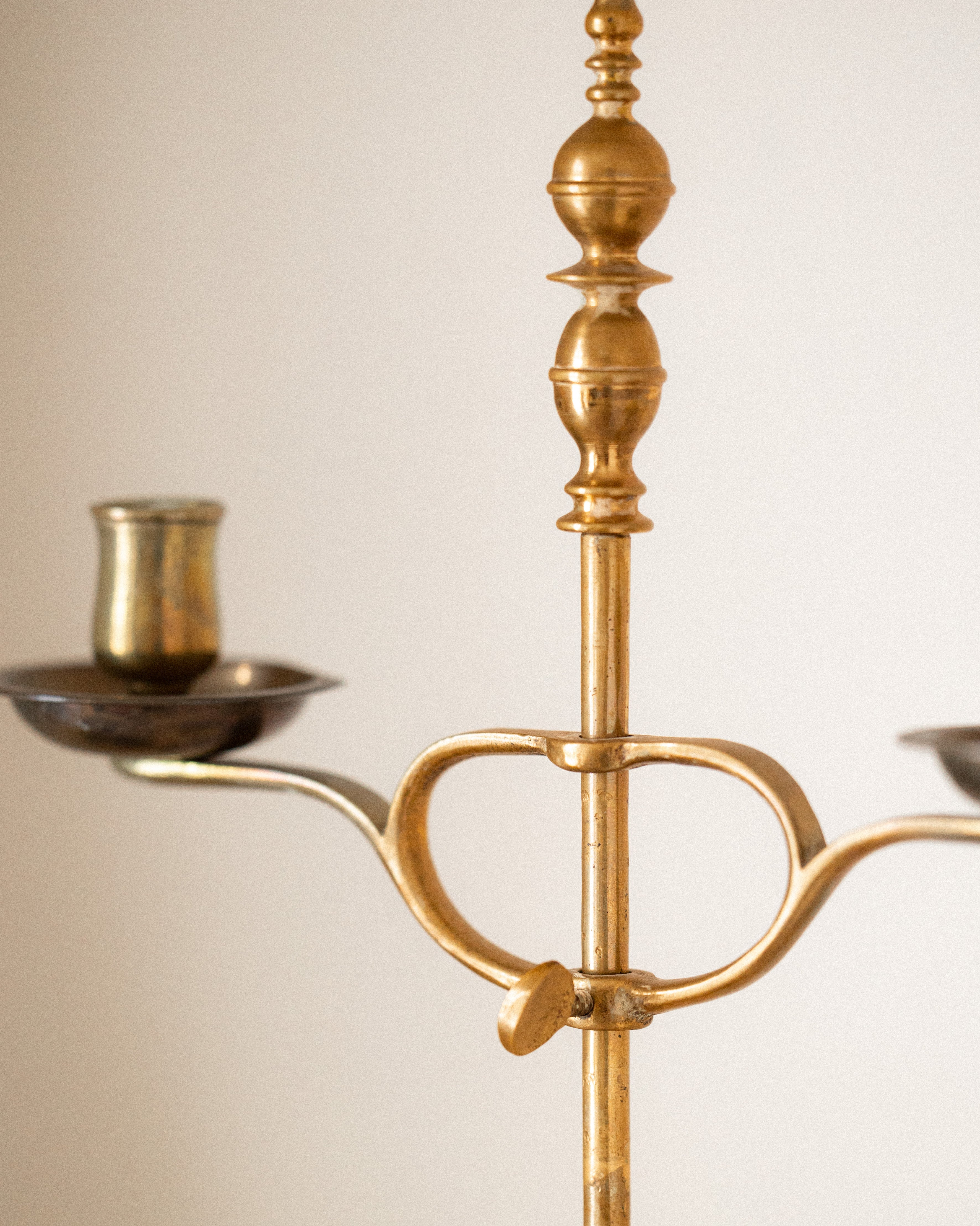 English Brass 2-Arm Candle Holder
