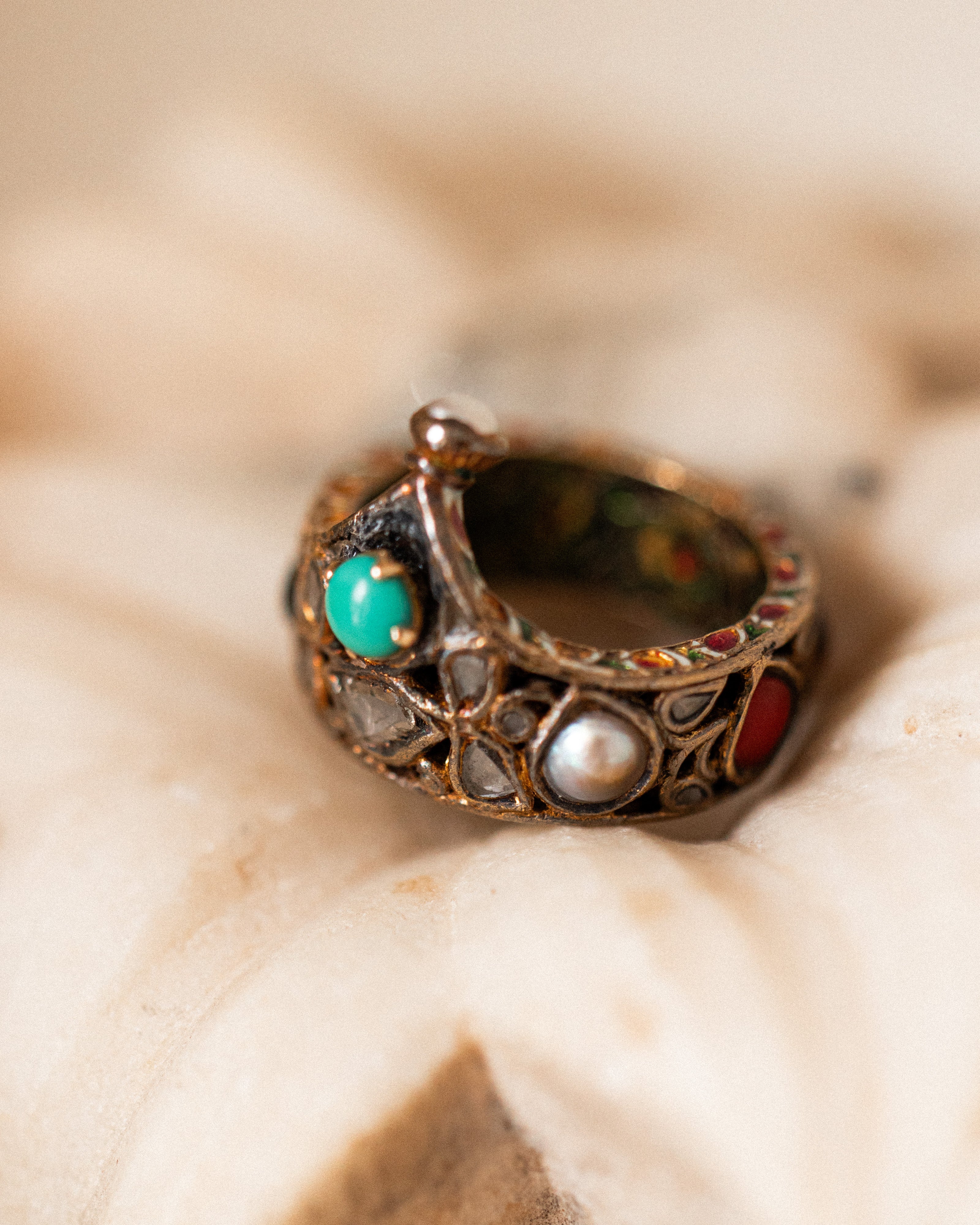 Vintage Indian Multi-Stone Ring