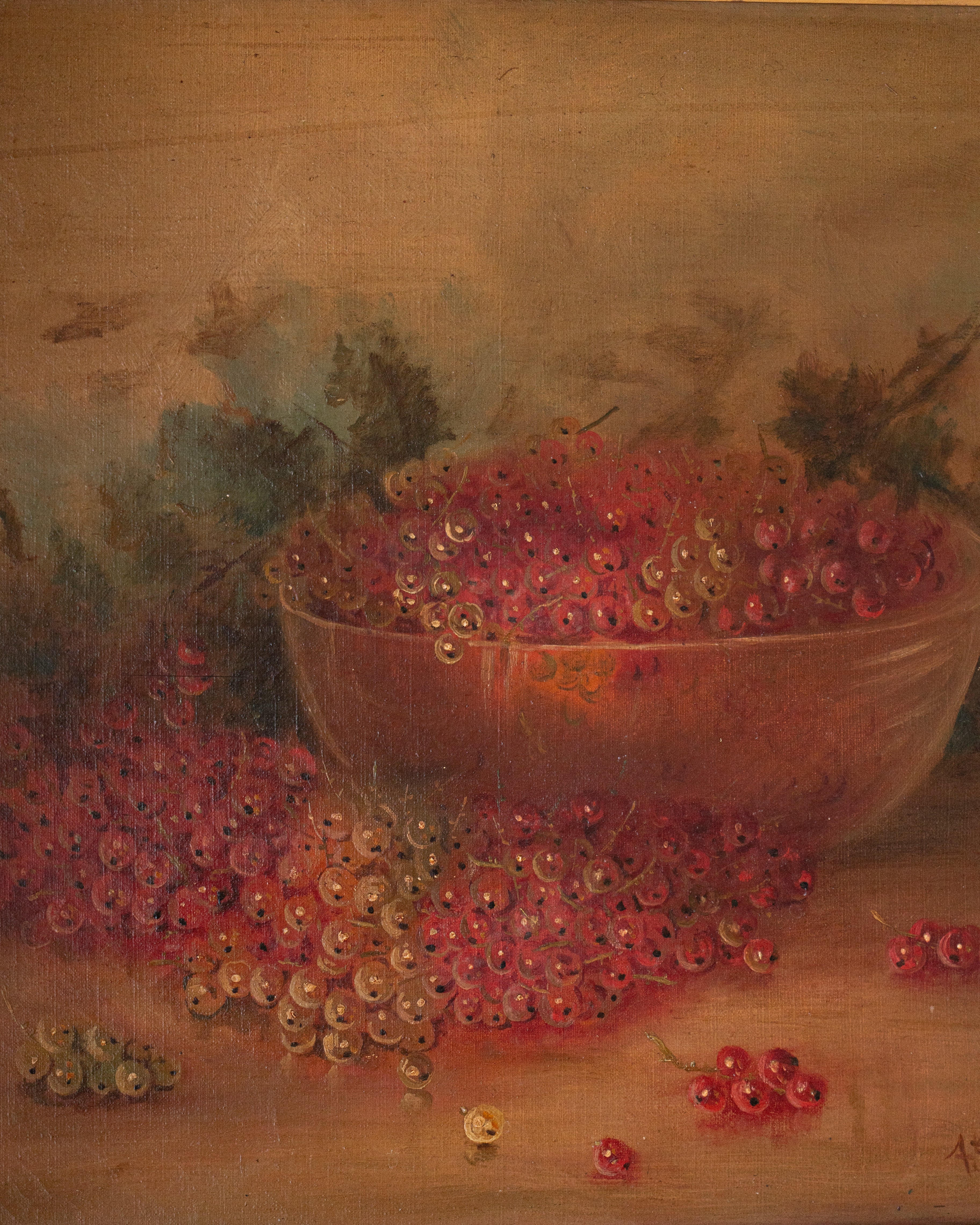 Antique Still Life of Red Currants