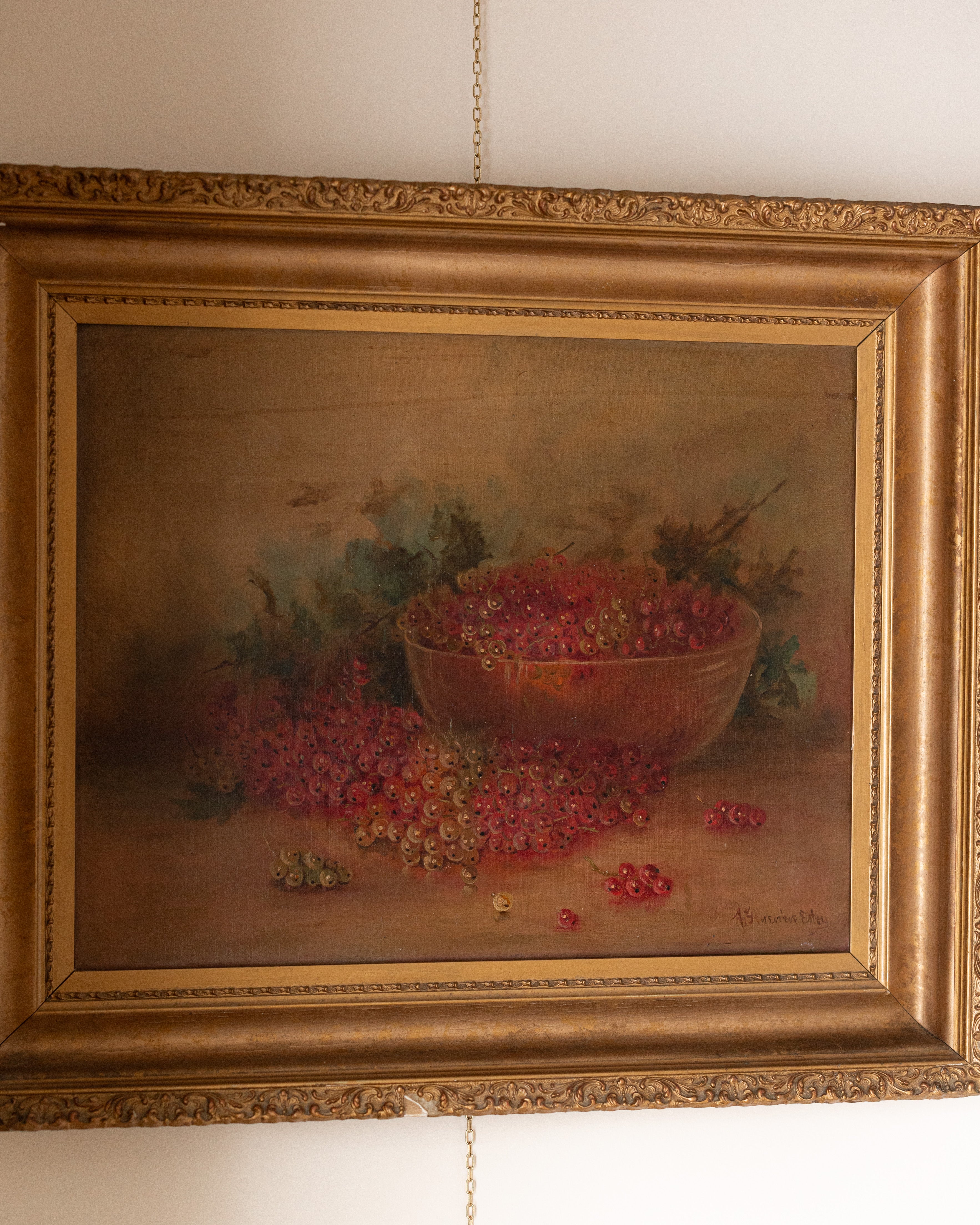 Antique Still Life of Red Currants