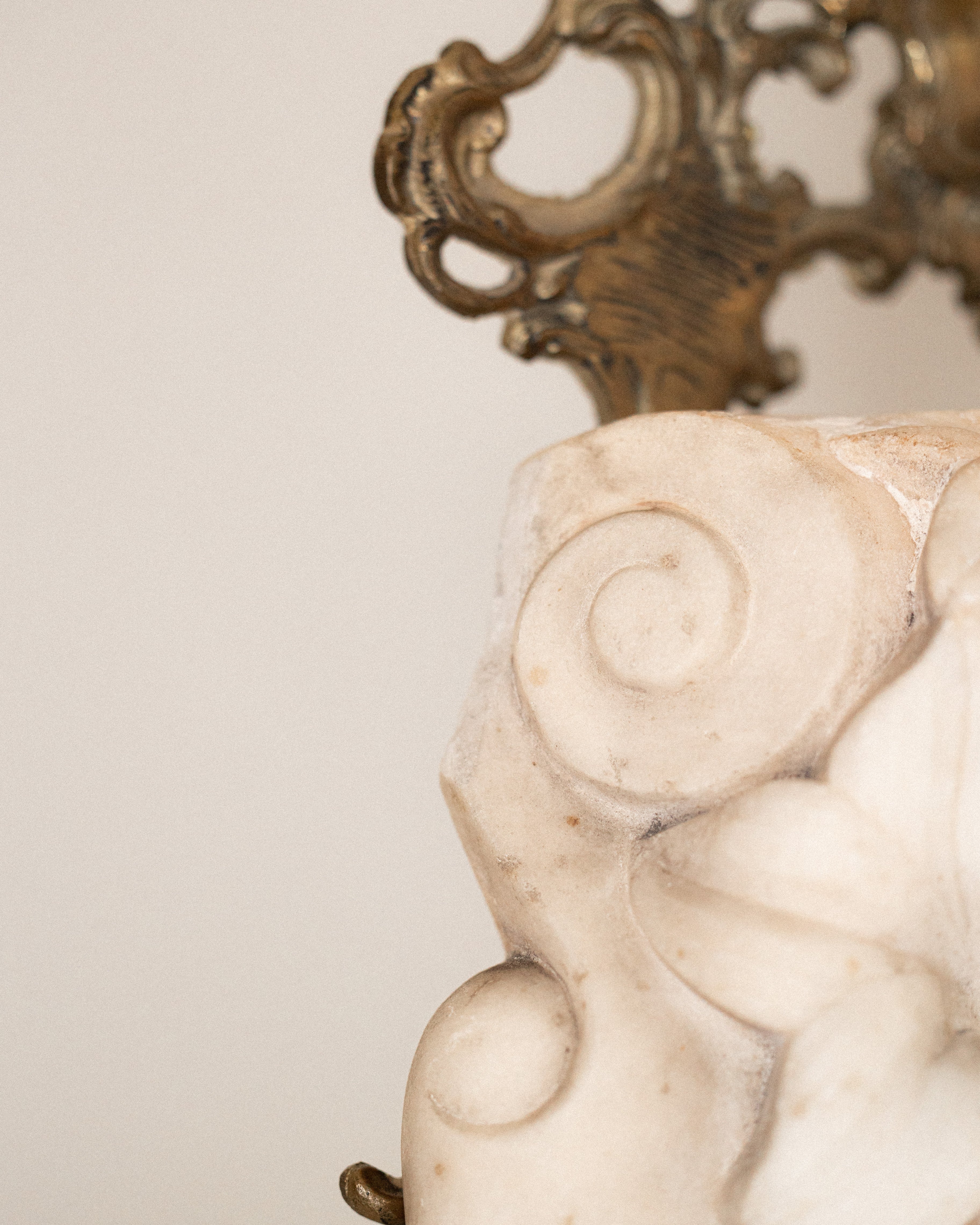 Carved Floral Marble Architectural Salvage