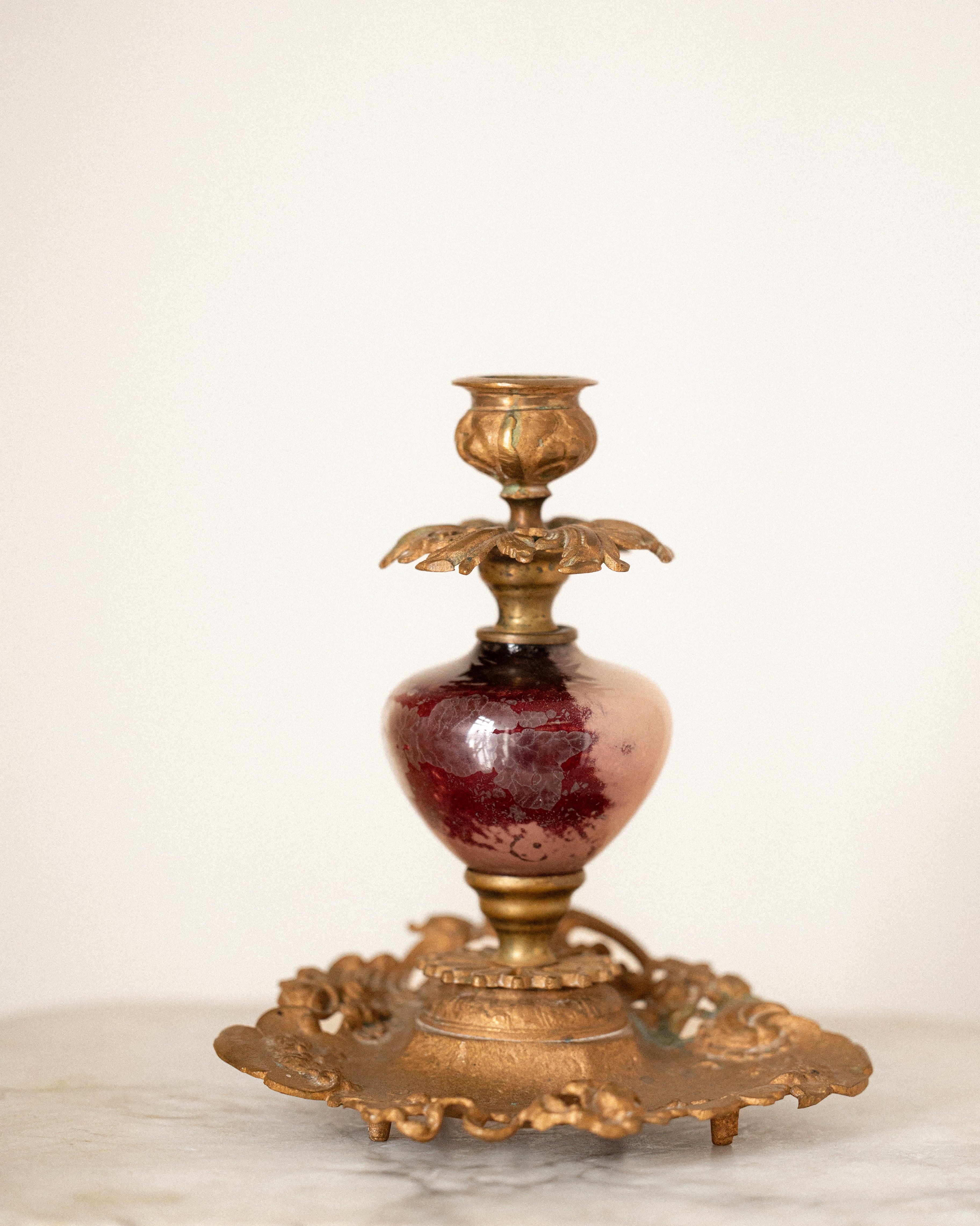 Victorian Blown Glass Candle Holder