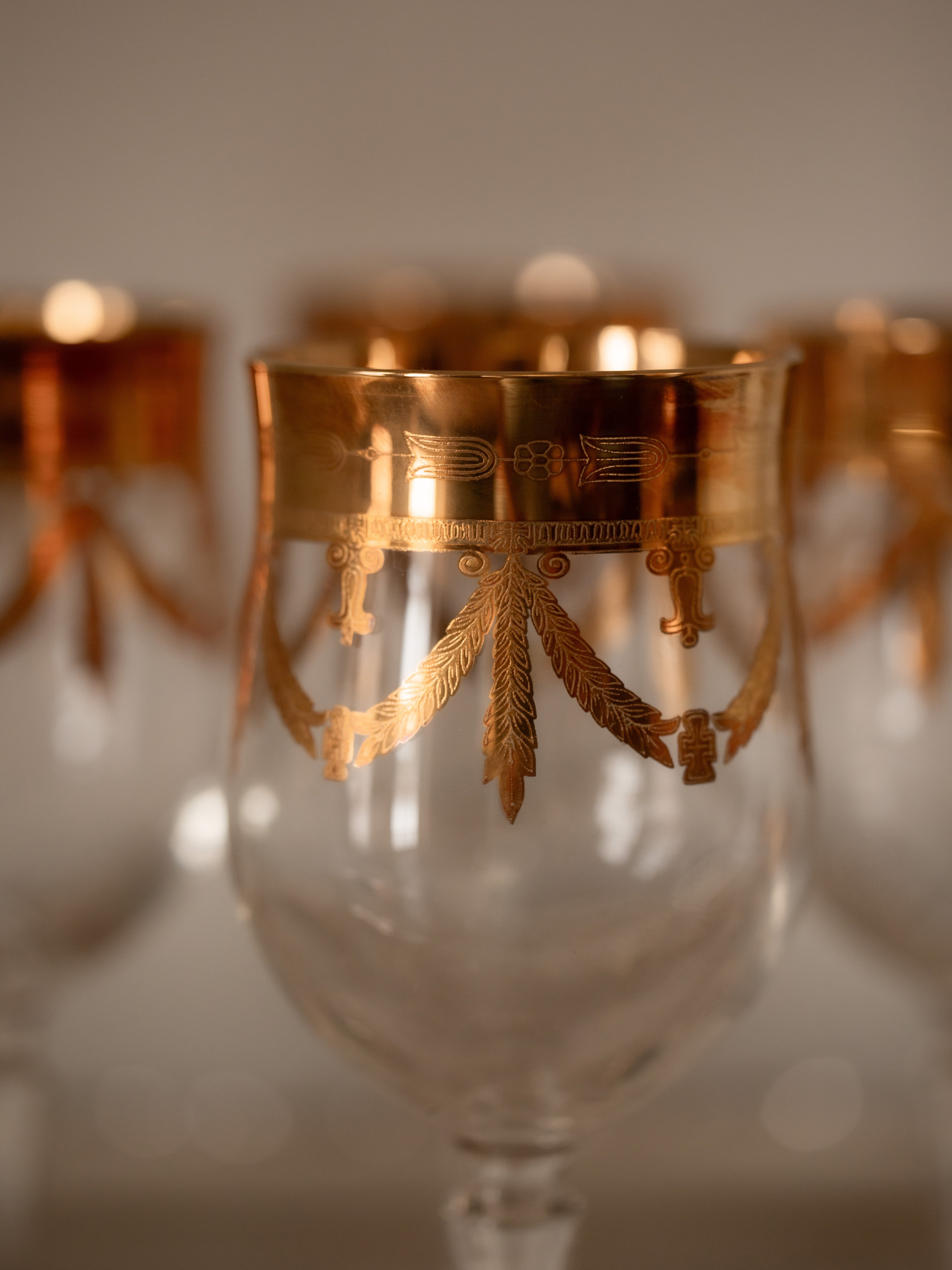 Vintage Italian Crystal Decanter + 6 Glasses Set