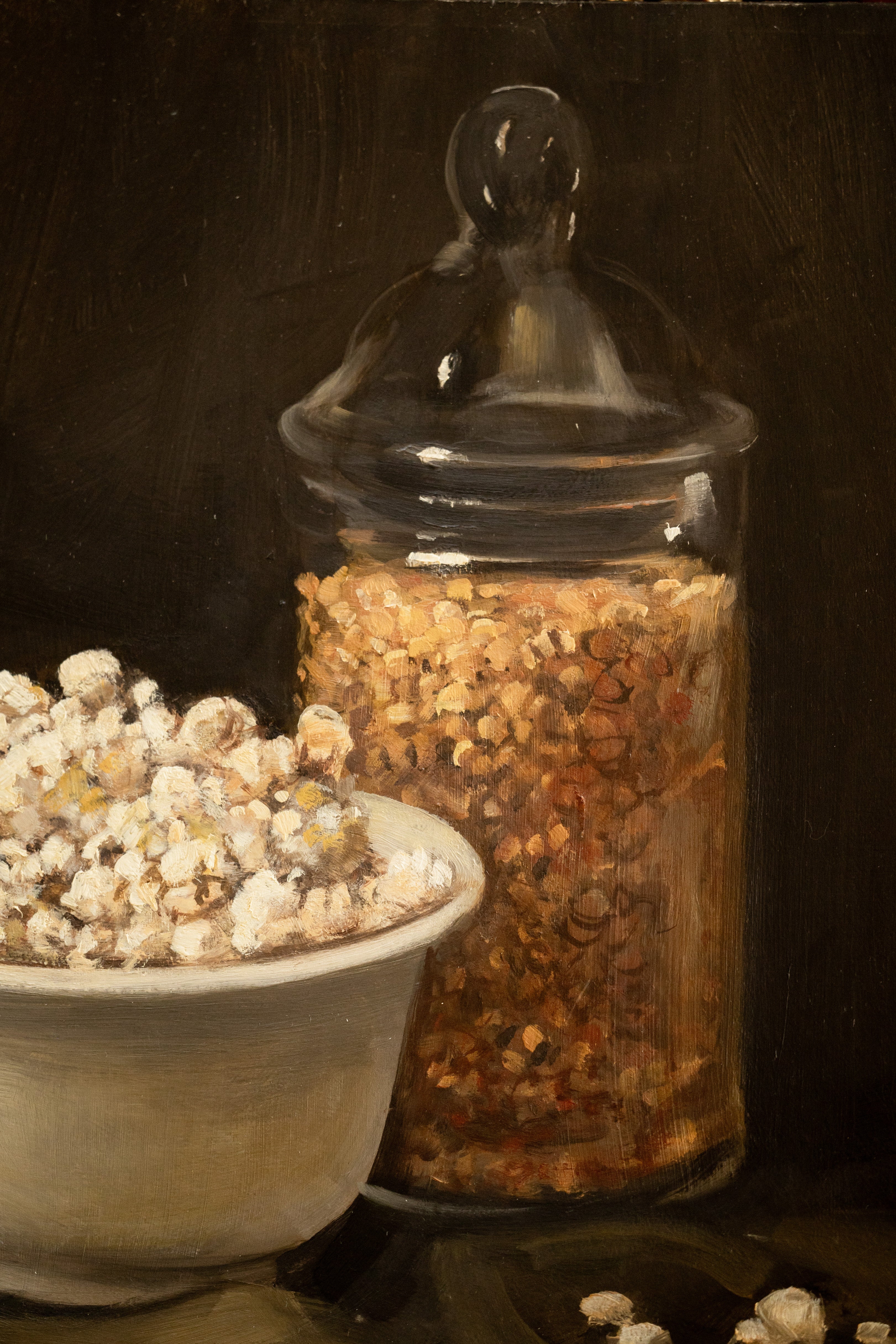 Vintage Popcorn Still Life Painting