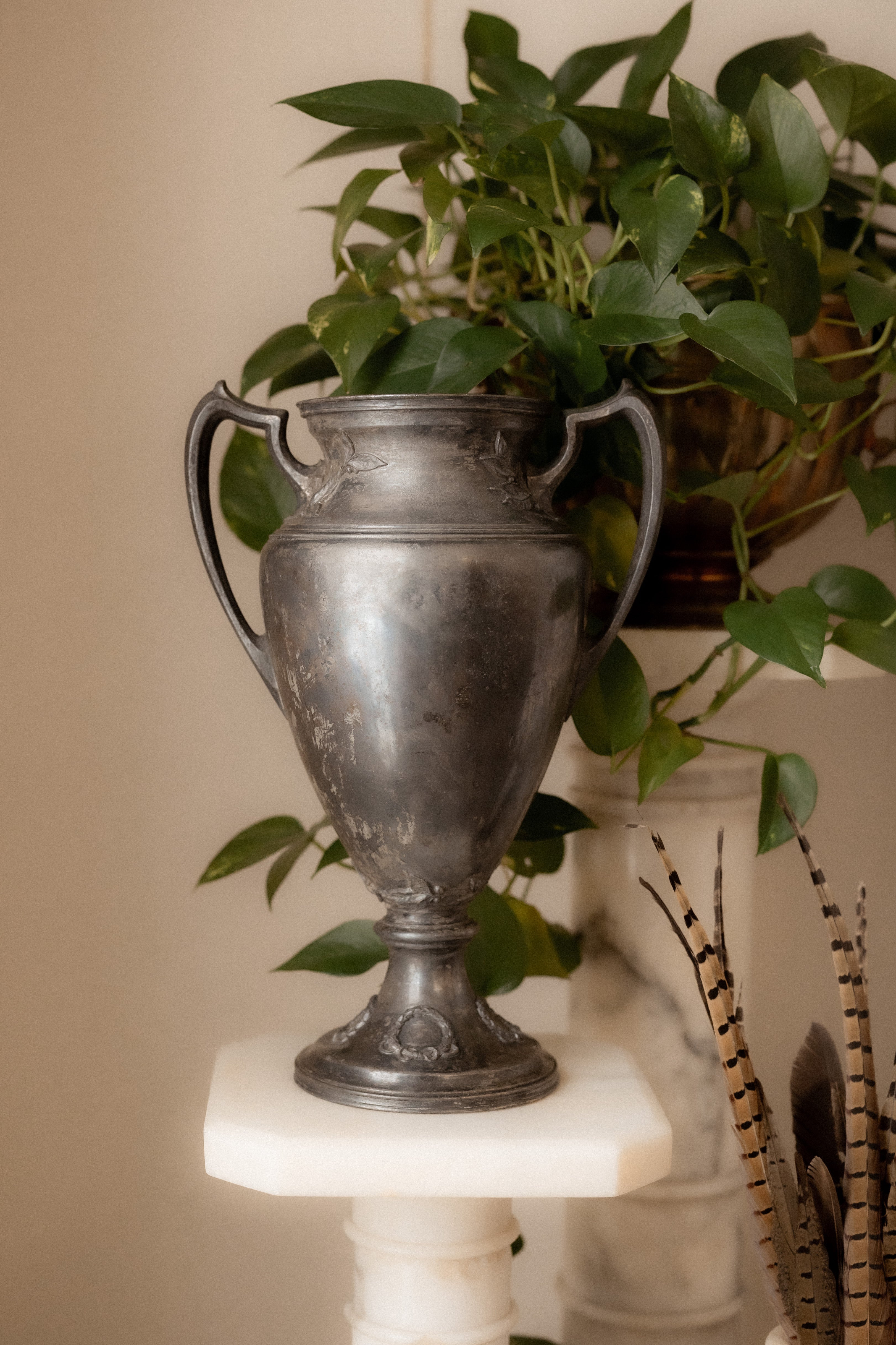 Antique Wallace Bros. Silverplate Urn-Form Vase