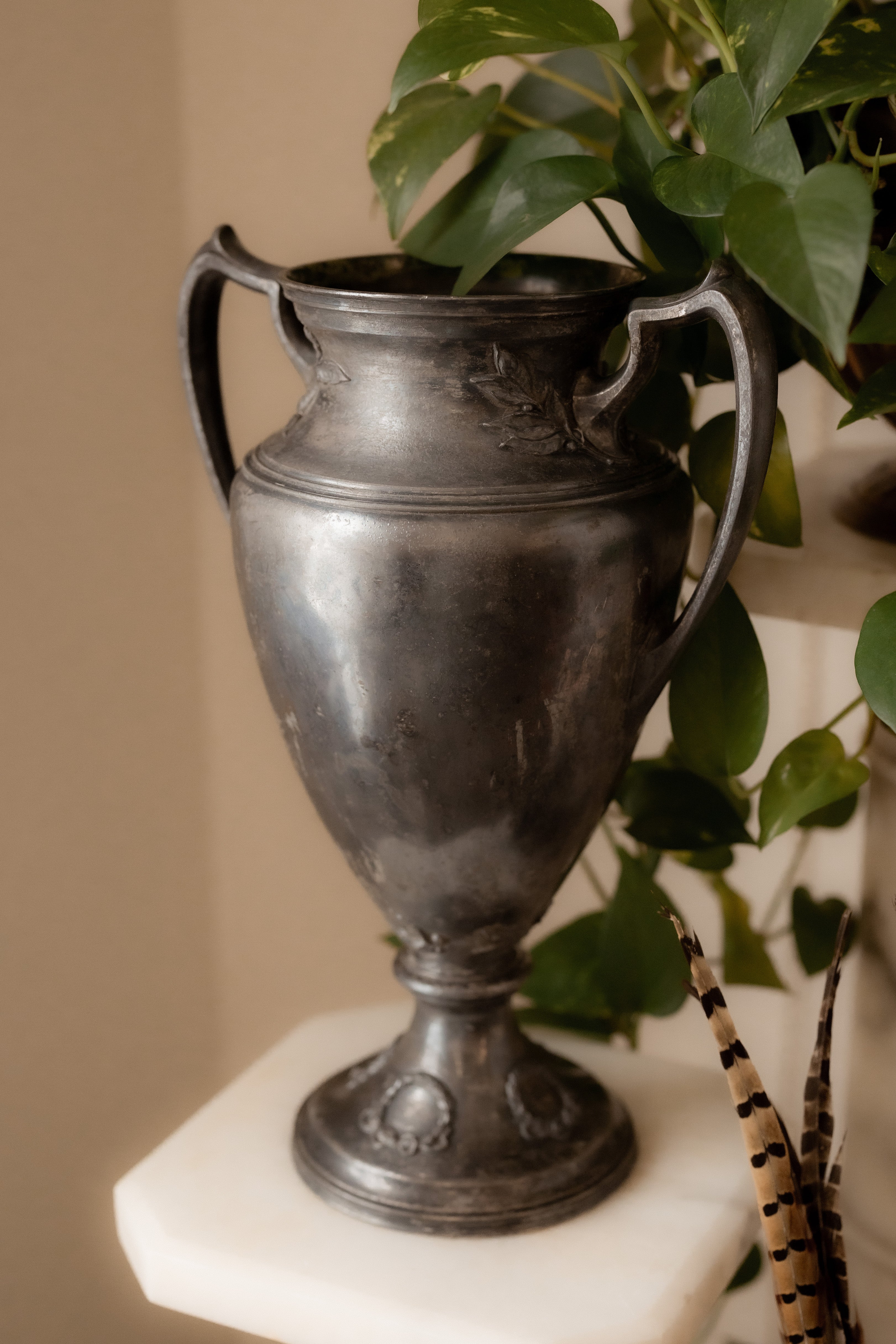 Antique Wallace Bros. Silverplate Urn-Form Vase