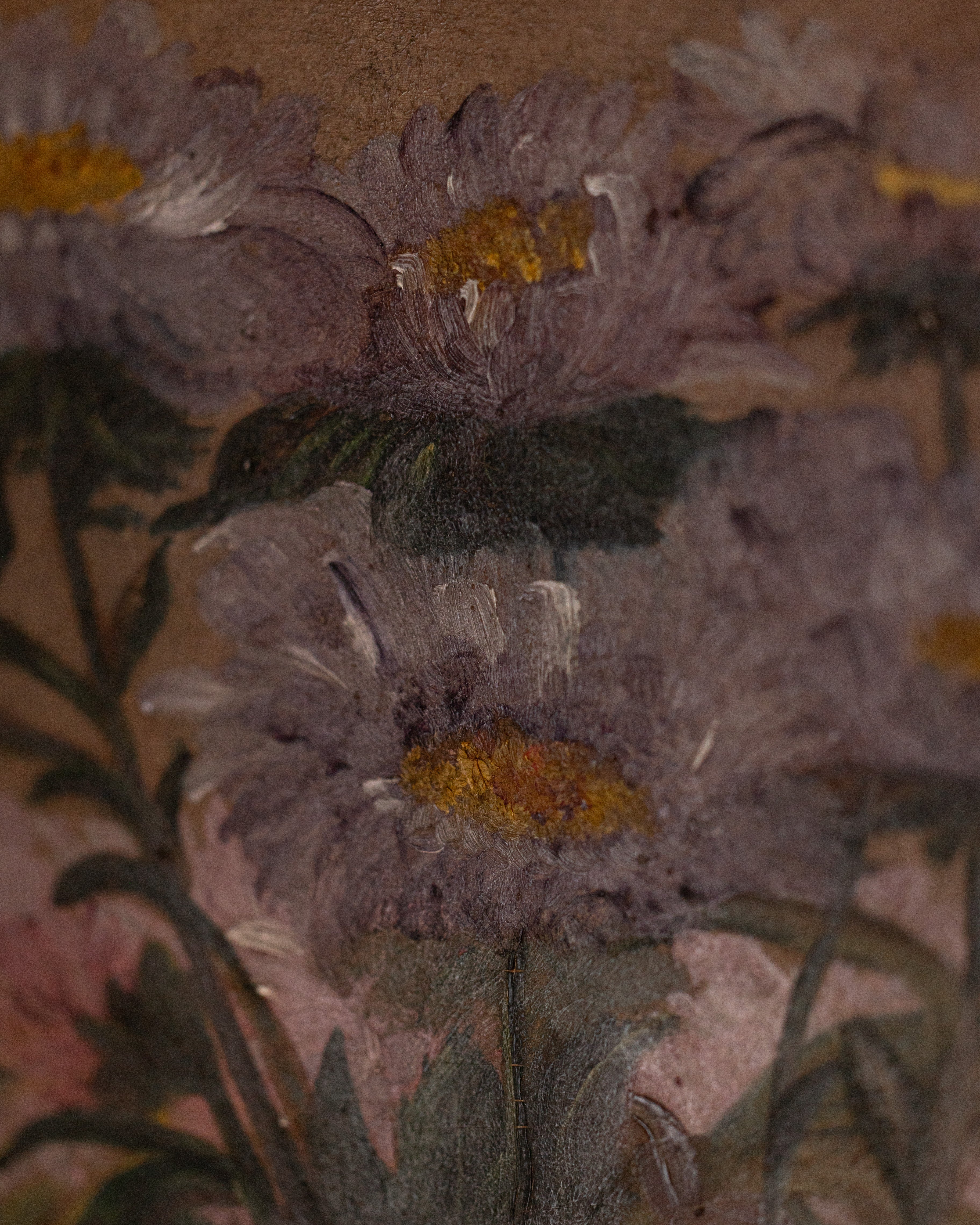 19th Century Asters Still Life Floral Painting
