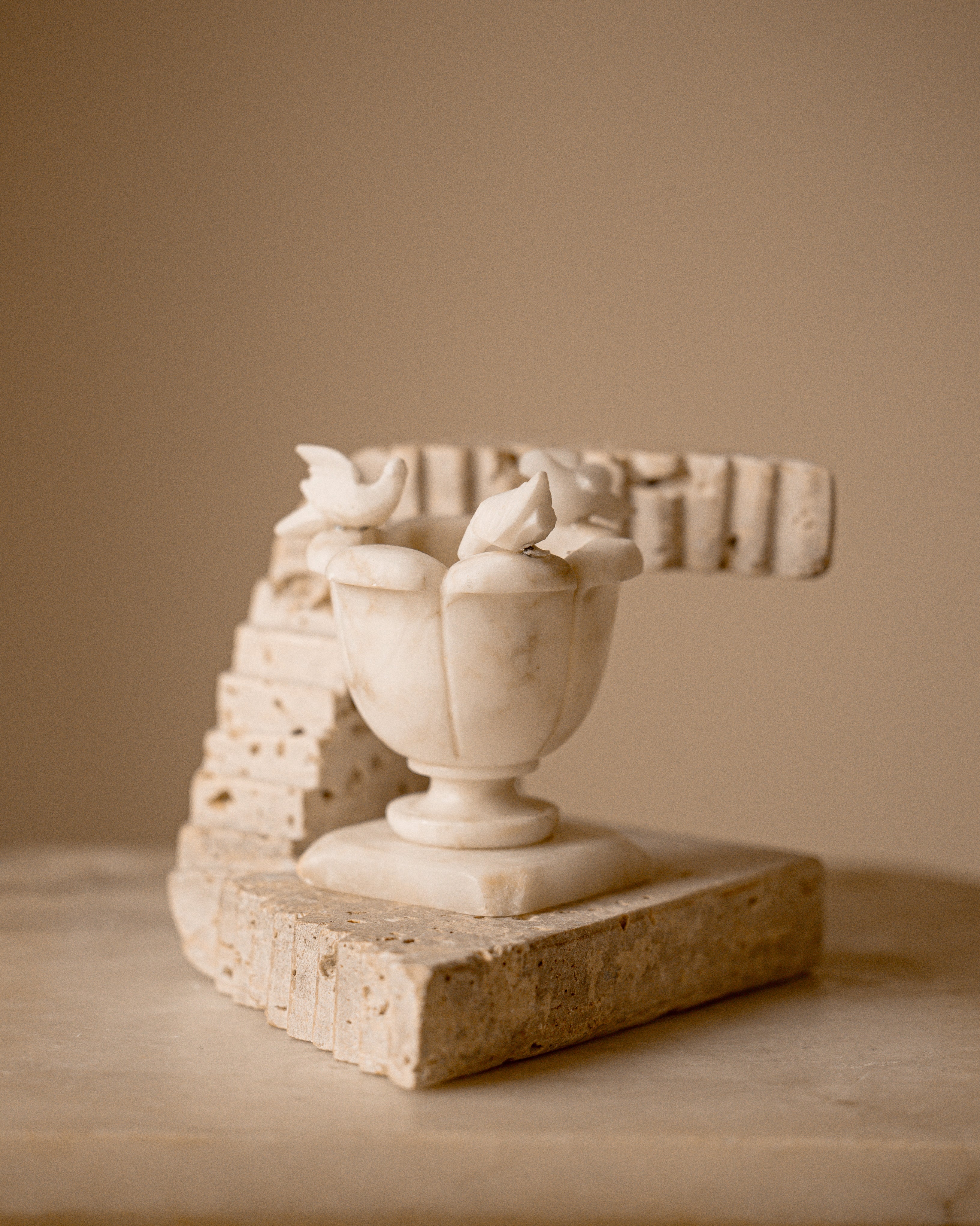 Sculptural Travertine Staircase