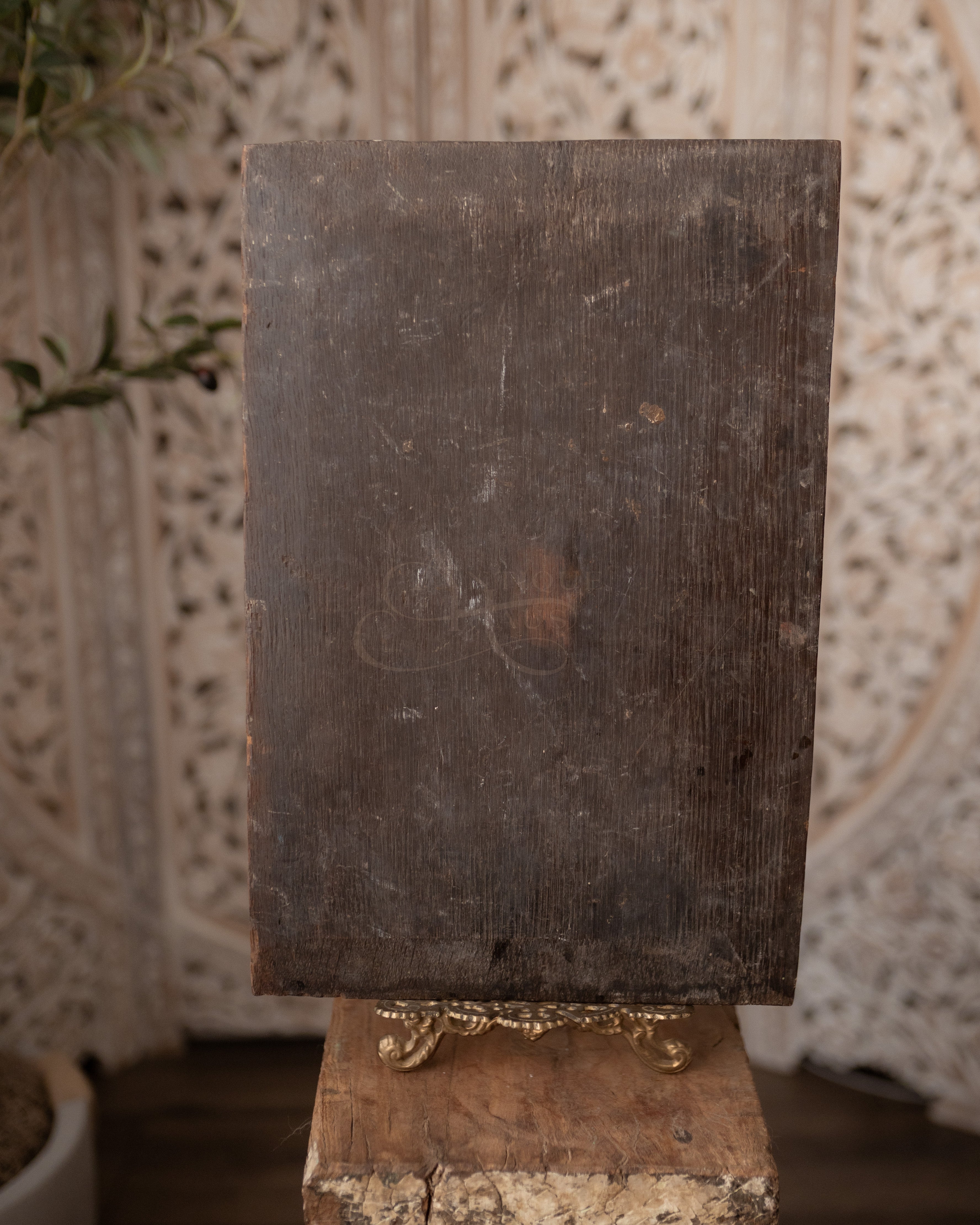 19th Century Floral Still Life on Wood Panel