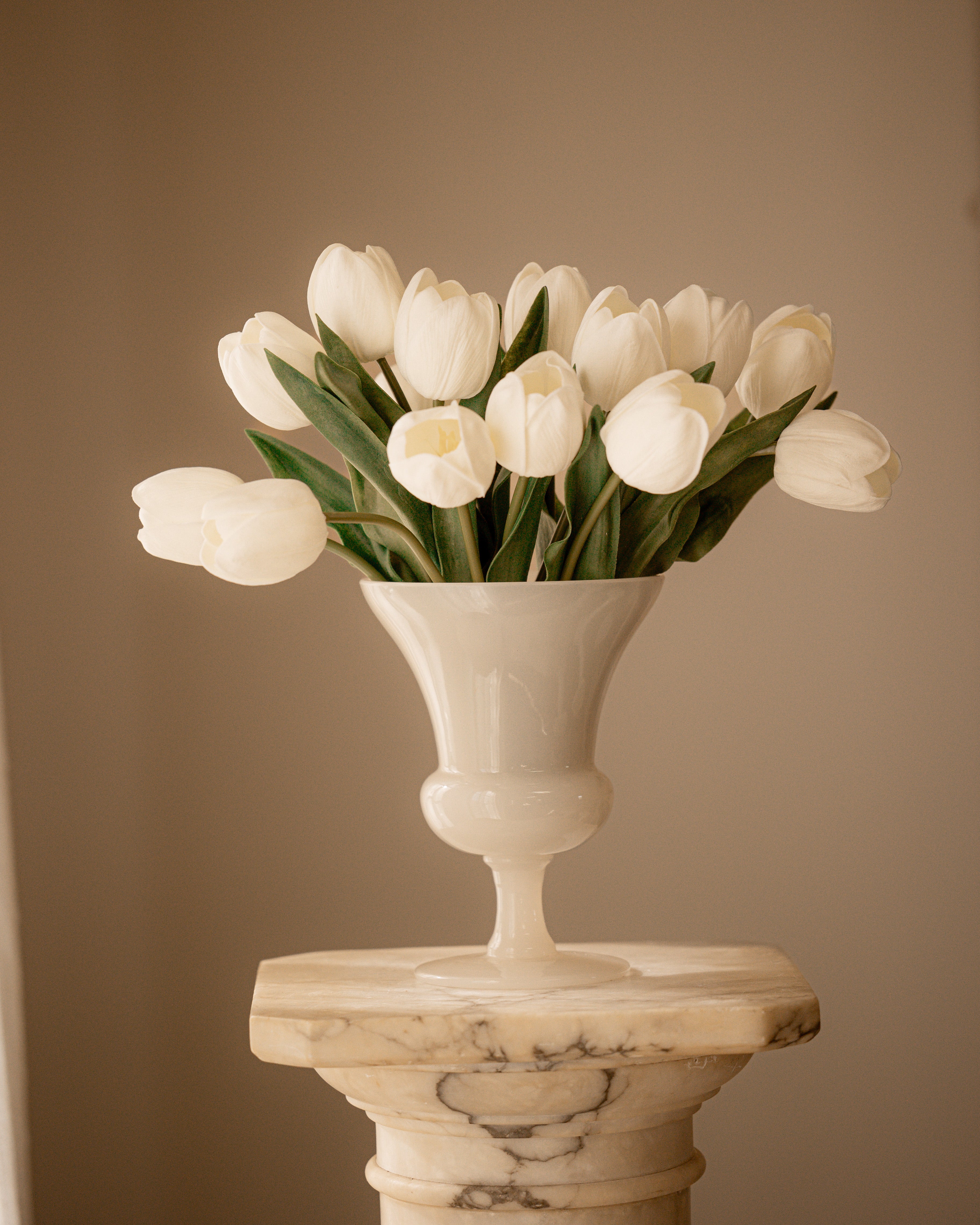 White Italian Opaline Urn Vase
